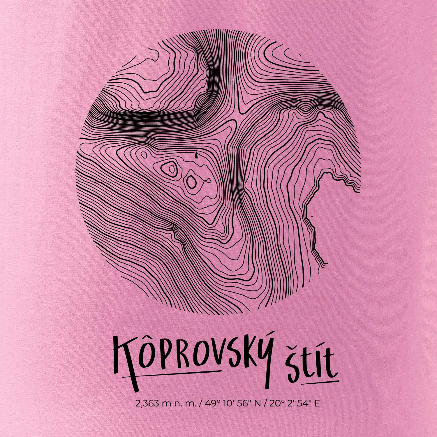 Kôprovský štít - vrstevnice v kruhu