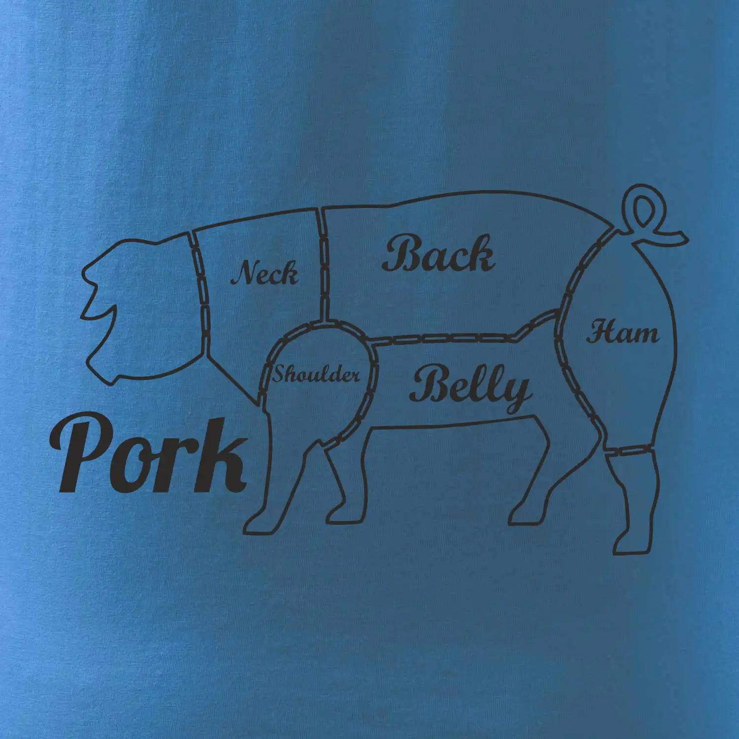 Prase nákres rozřezání