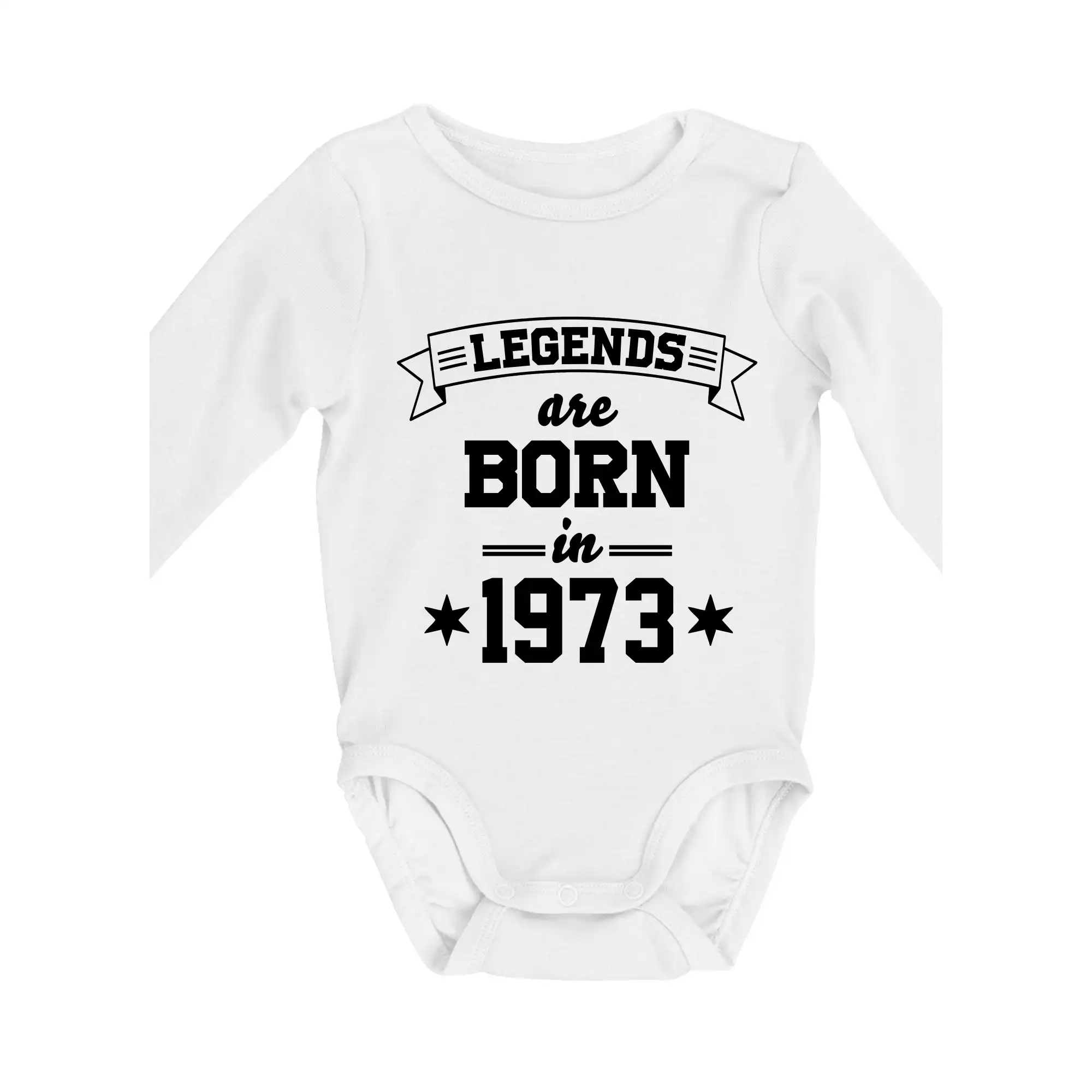 Tričká k narodeninám - Legends are born in 1973 - Body dojčenské s dlhým rukávom