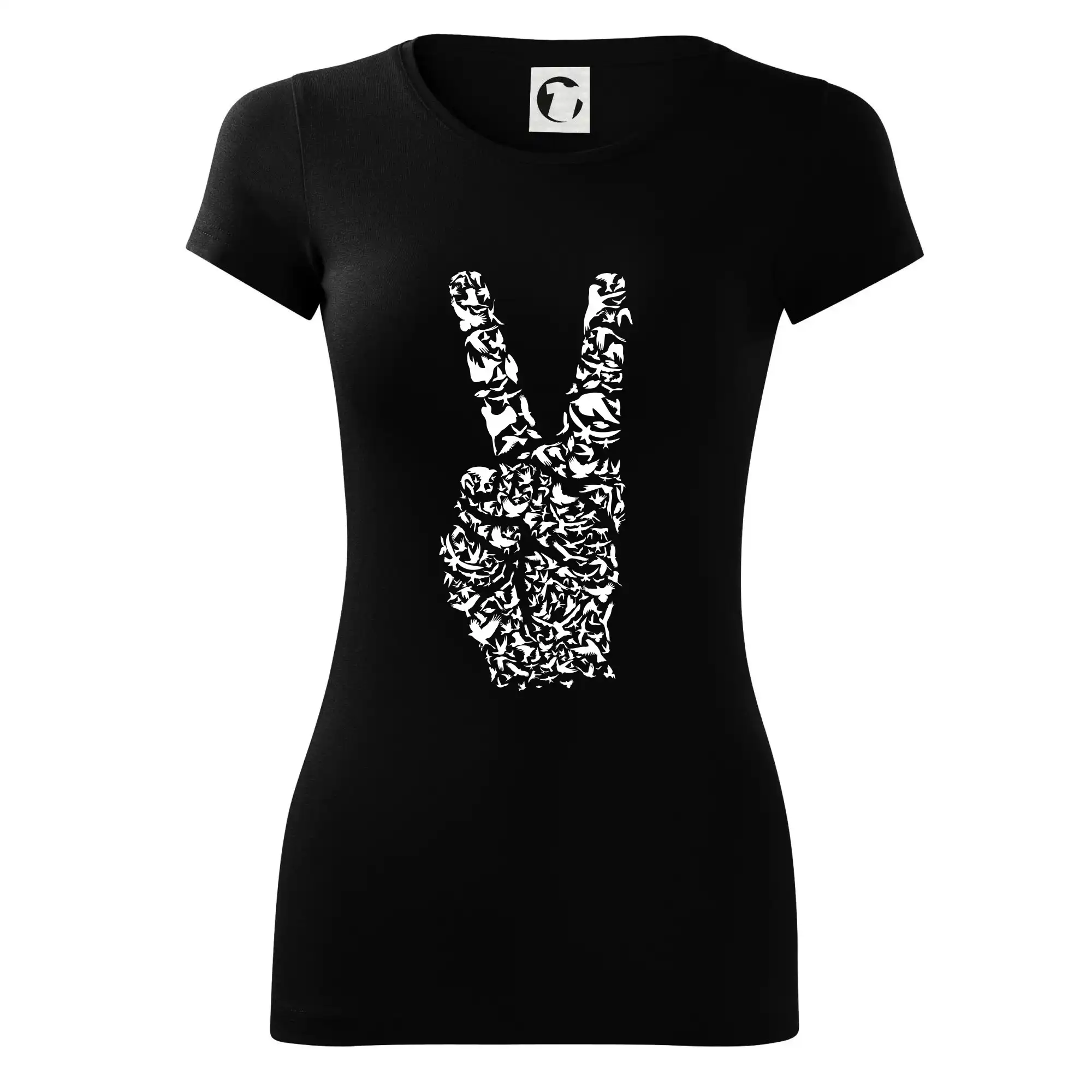 Grafické tričká - Peace symbol two fingers - Dámske tričko Glance - Priliehavejší strih