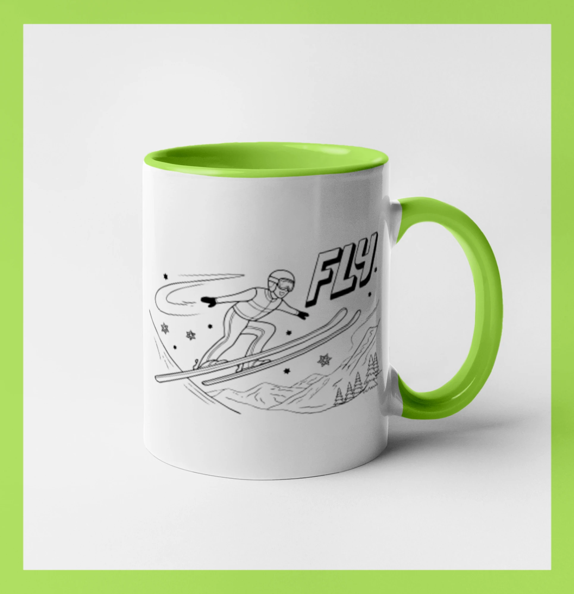 Skokan na lyžích černý obrázek FLY