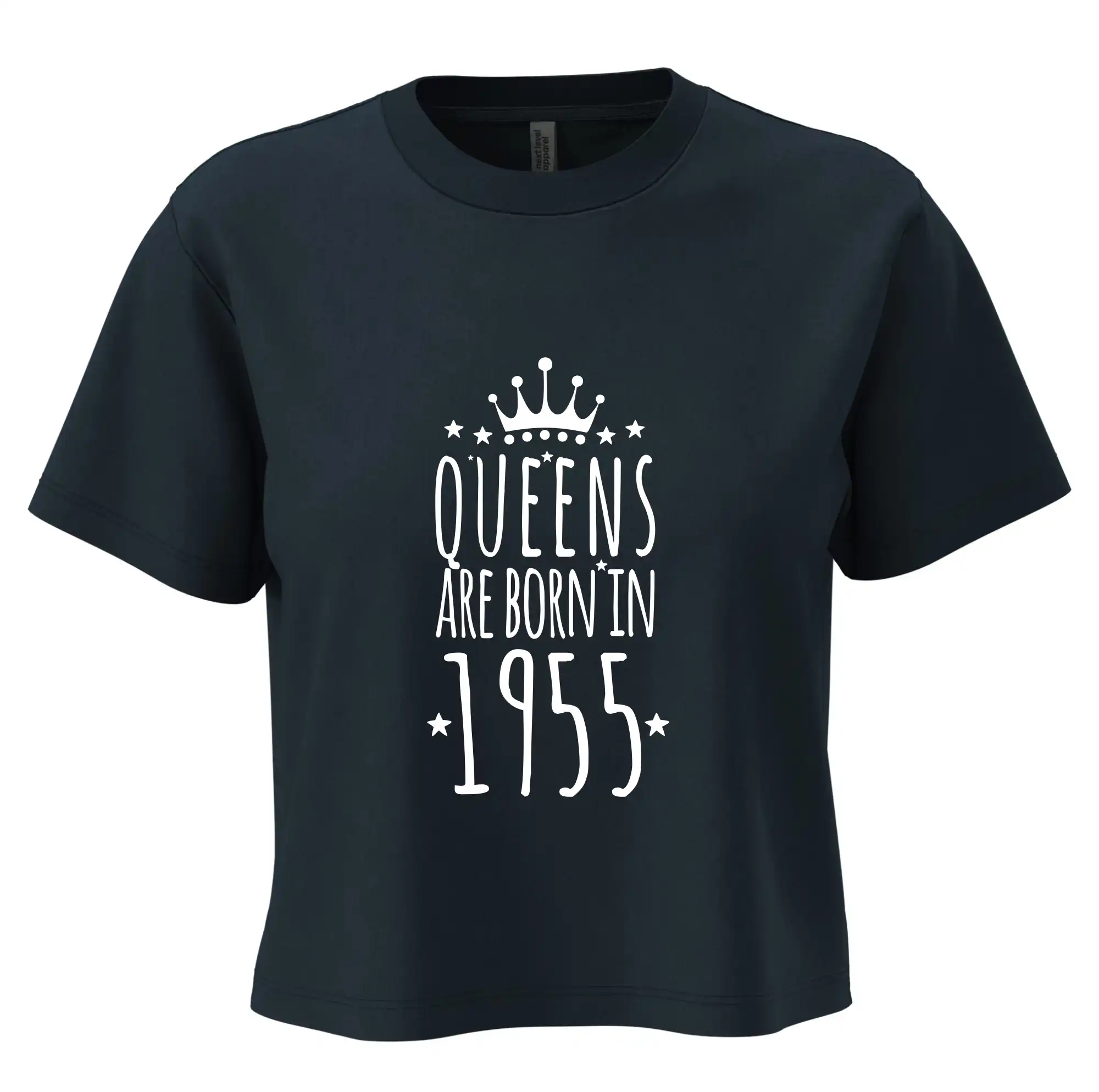 Tričká k narodeninám - Queens are born in 1955 - Boxy cropped tričko OVERSIZE