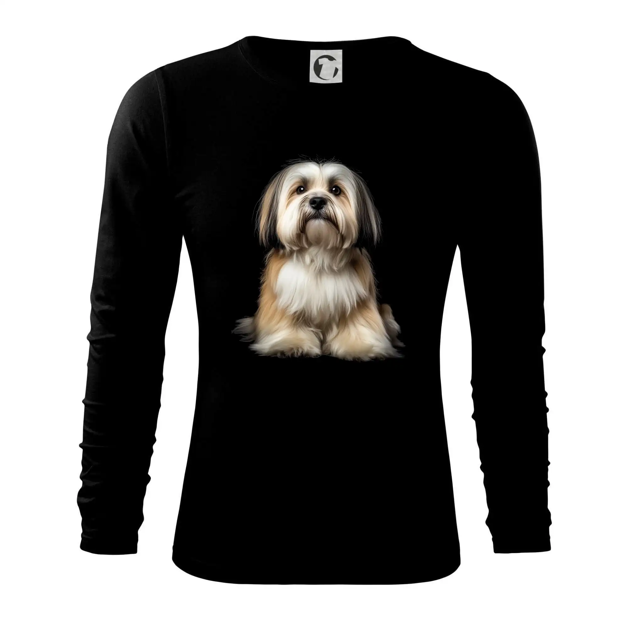 Ostatné psie plemená - Lhasa Apso čierna fotka - Tričko s dlhým rukávom FIT-T long sleeve