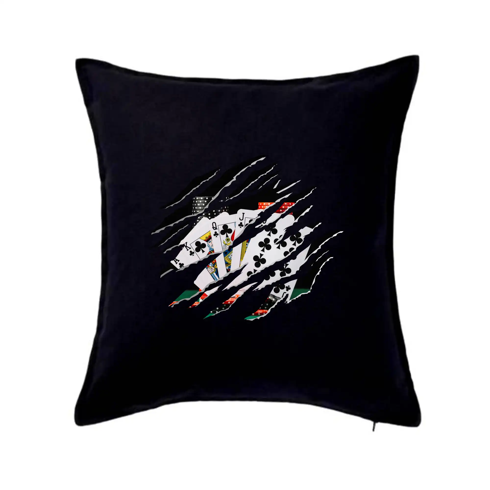 Poker tričká - Roztrhané triko - poker - Vankúš 50x50