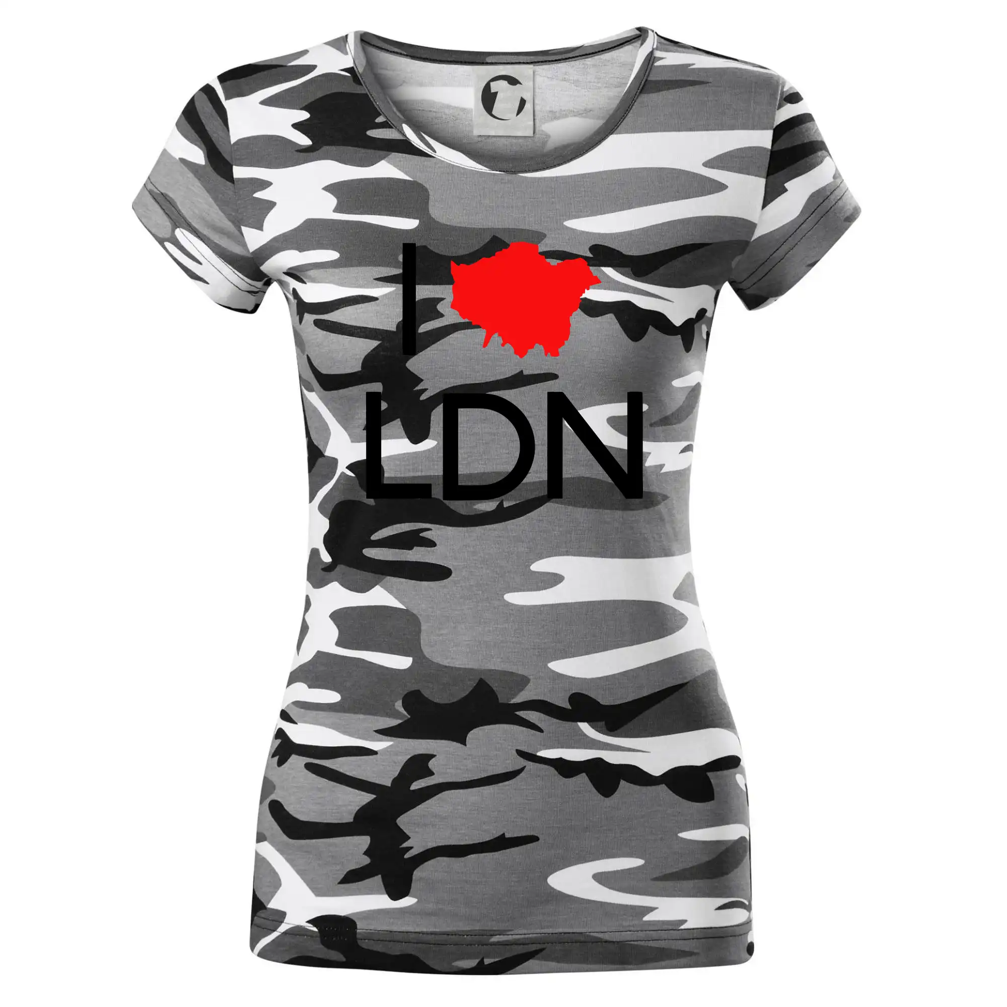 Tričká Anglicko - I Love LDN - Dámske maskáčové tričko
