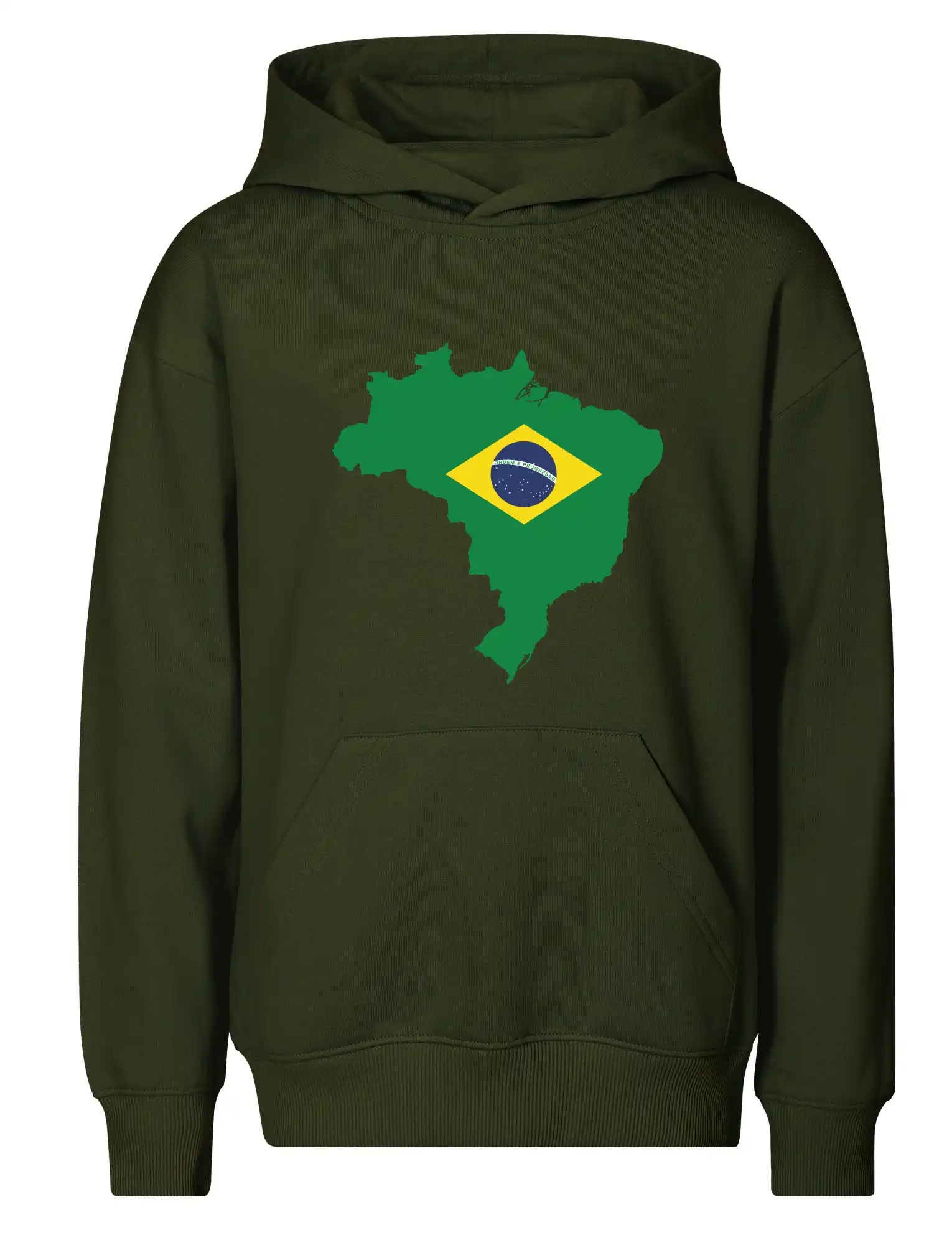 Brazílie vlajka v mapě