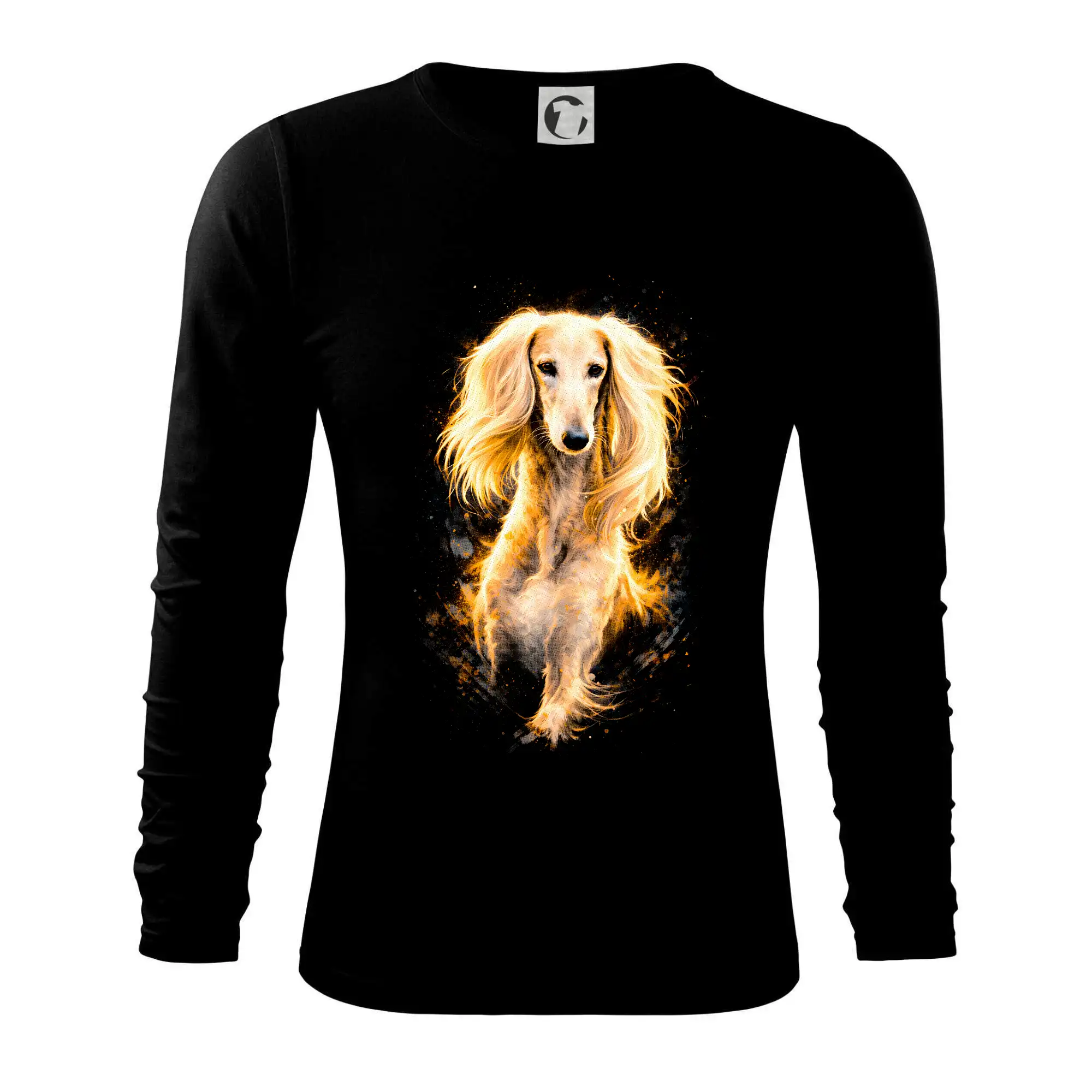 Ostatné psie plemená - Obrázok poltón Afganský chrt hnedý - Tričko s dlhým rukávom FIT-T long sleeve