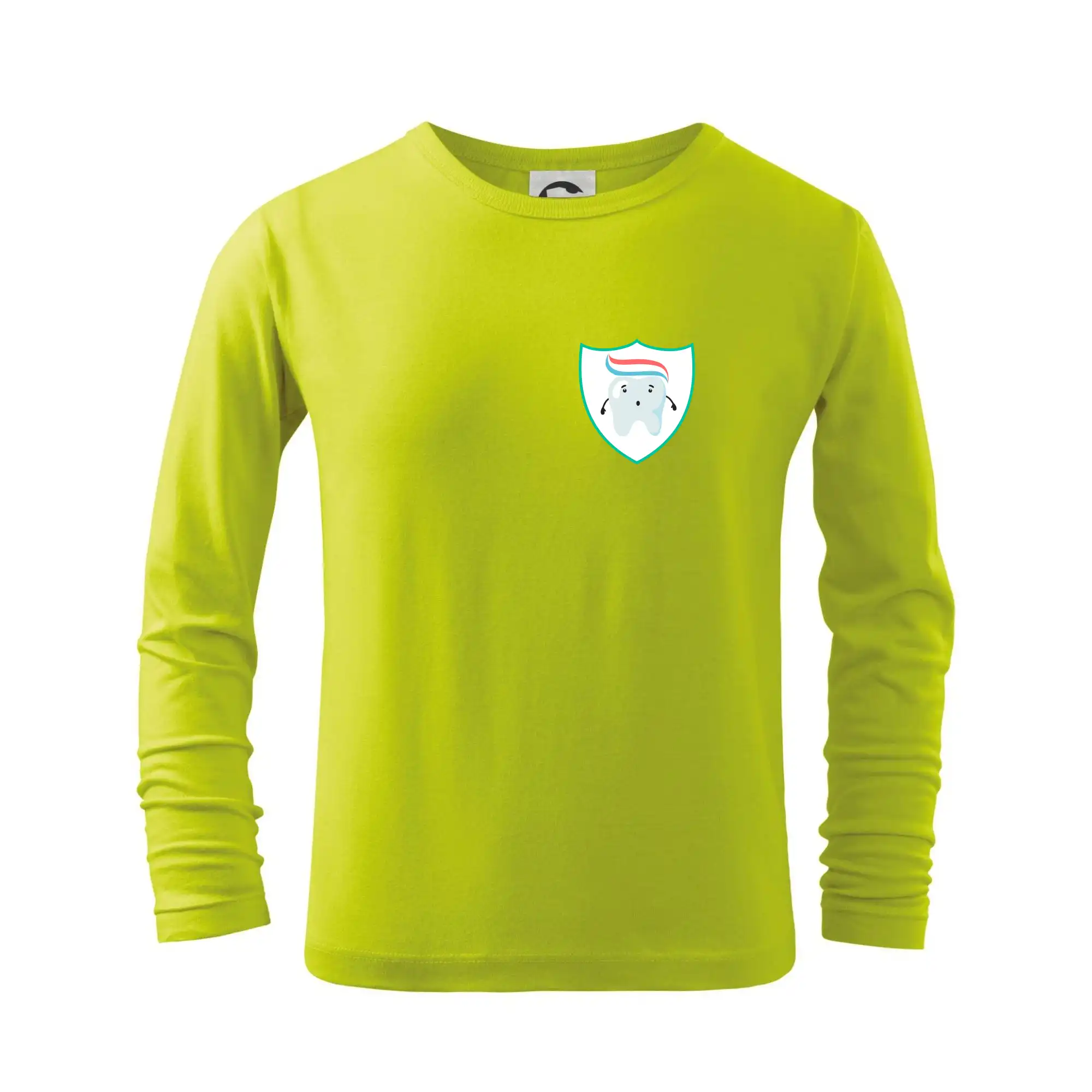 Tričká a mikiny pre zubárov - Zúbok na prsníku - zubná pasta - Tričko detské Long Sleeve