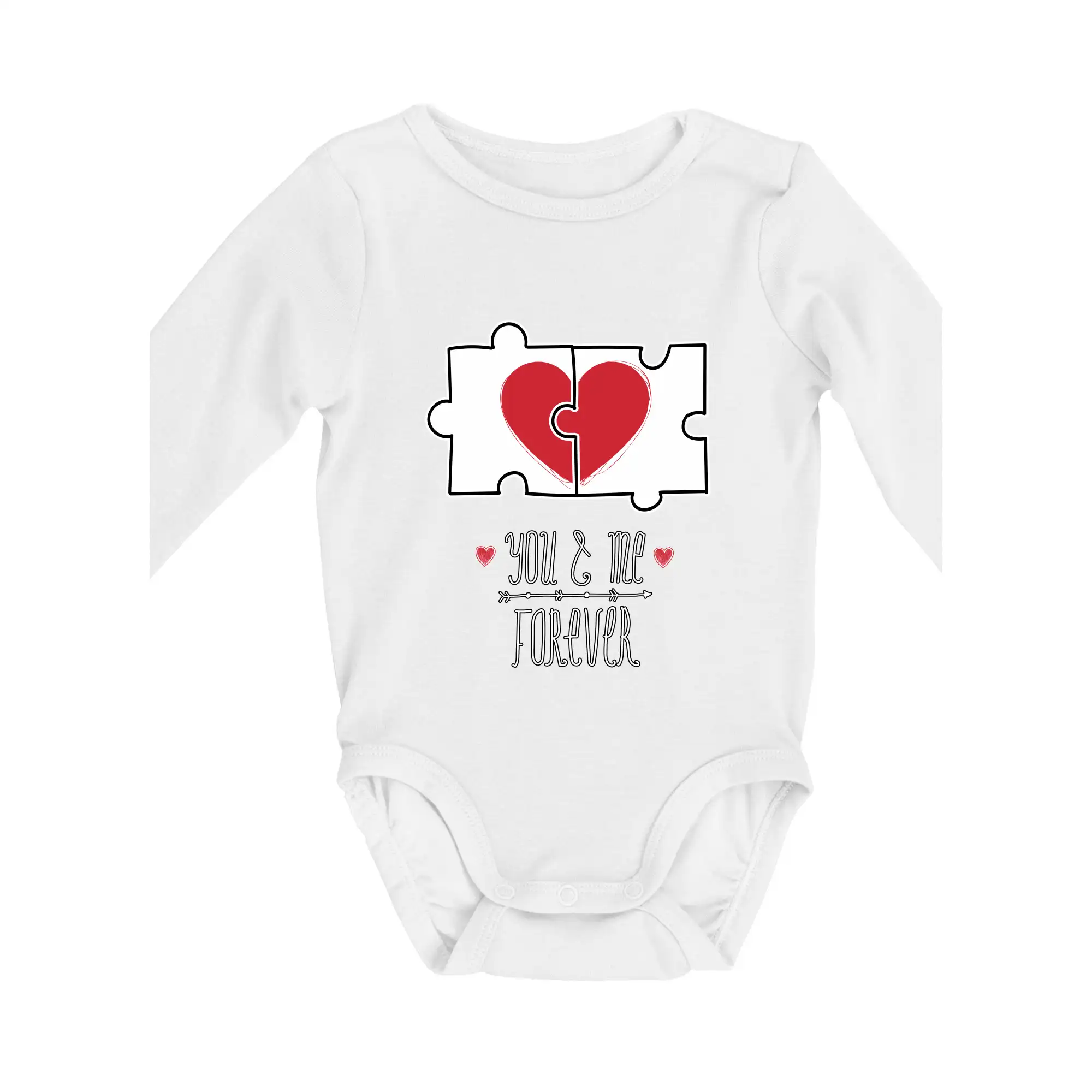 Tričká pre zamilovaných - You and me forever - Body dojčenské s dlhým rukávom