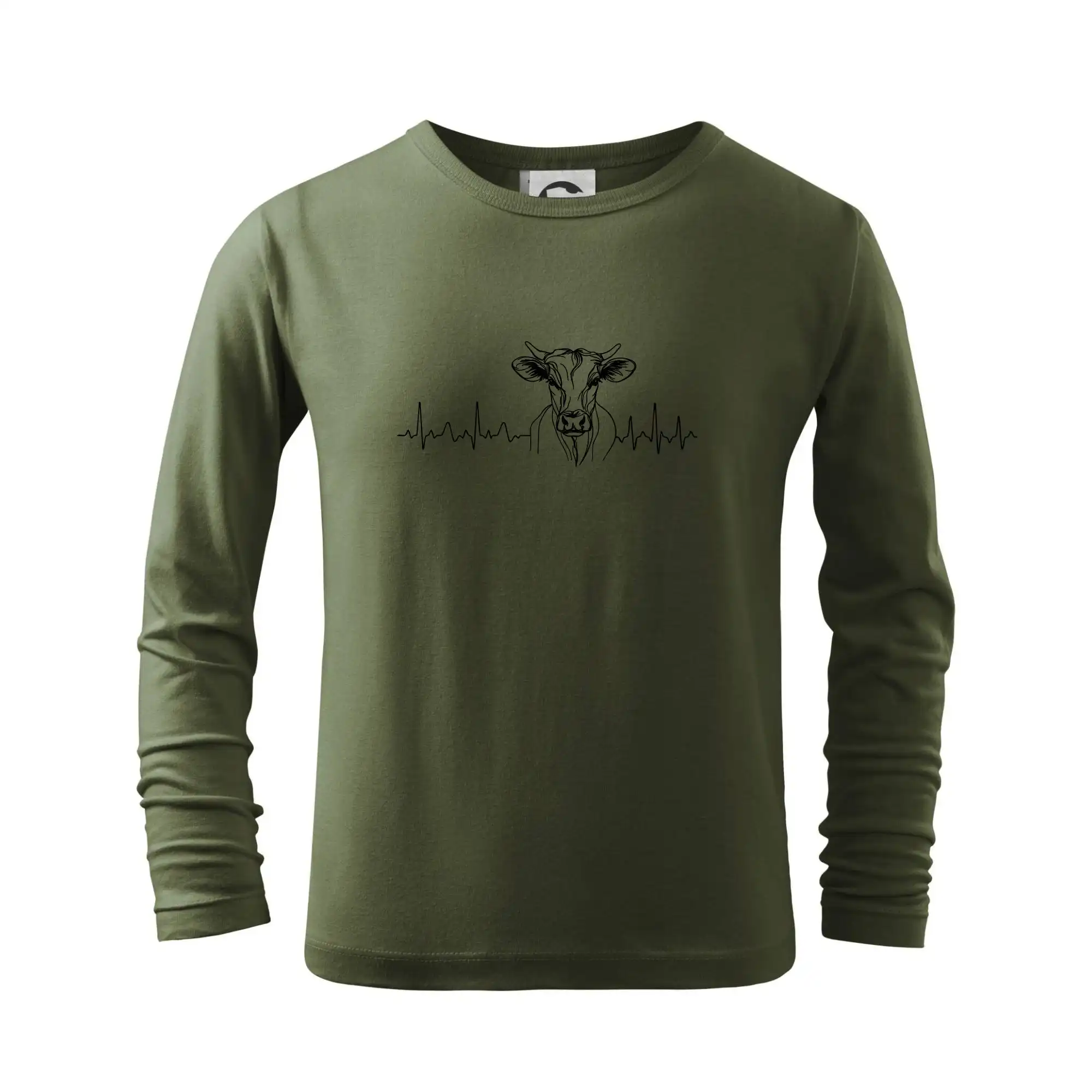 Tričká s kravou - EKG krivka krava - Tričko detské Long Sleeve