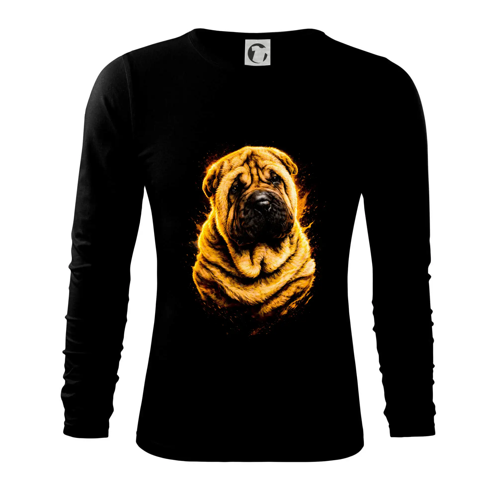 Ostatné psie plemená - Obrázok poltón šarpej - Tričko s dlhým rukávom FIT-T long sleeve