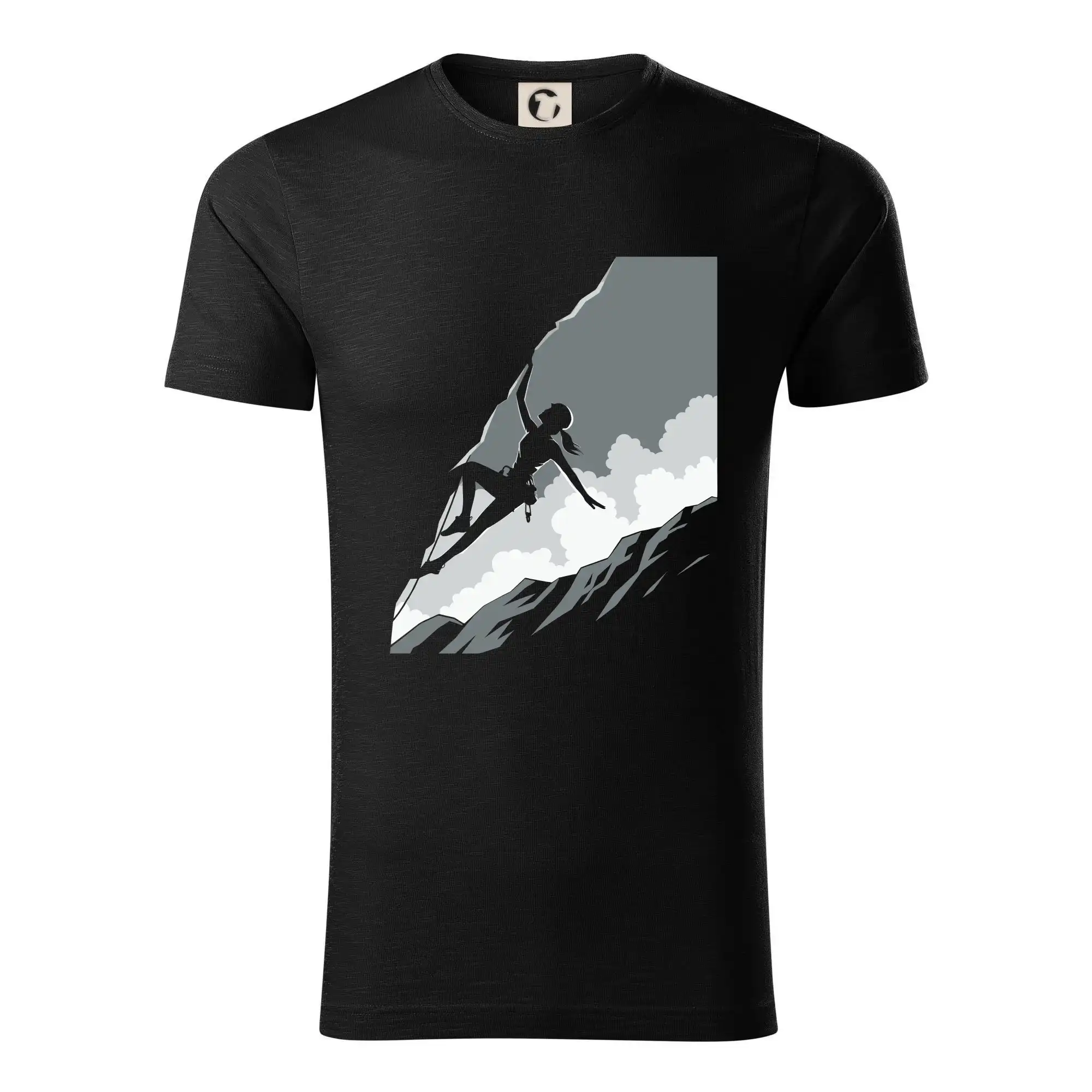 Trička pro horolezcov - Žena na skale - Tričko z organickej bavlny