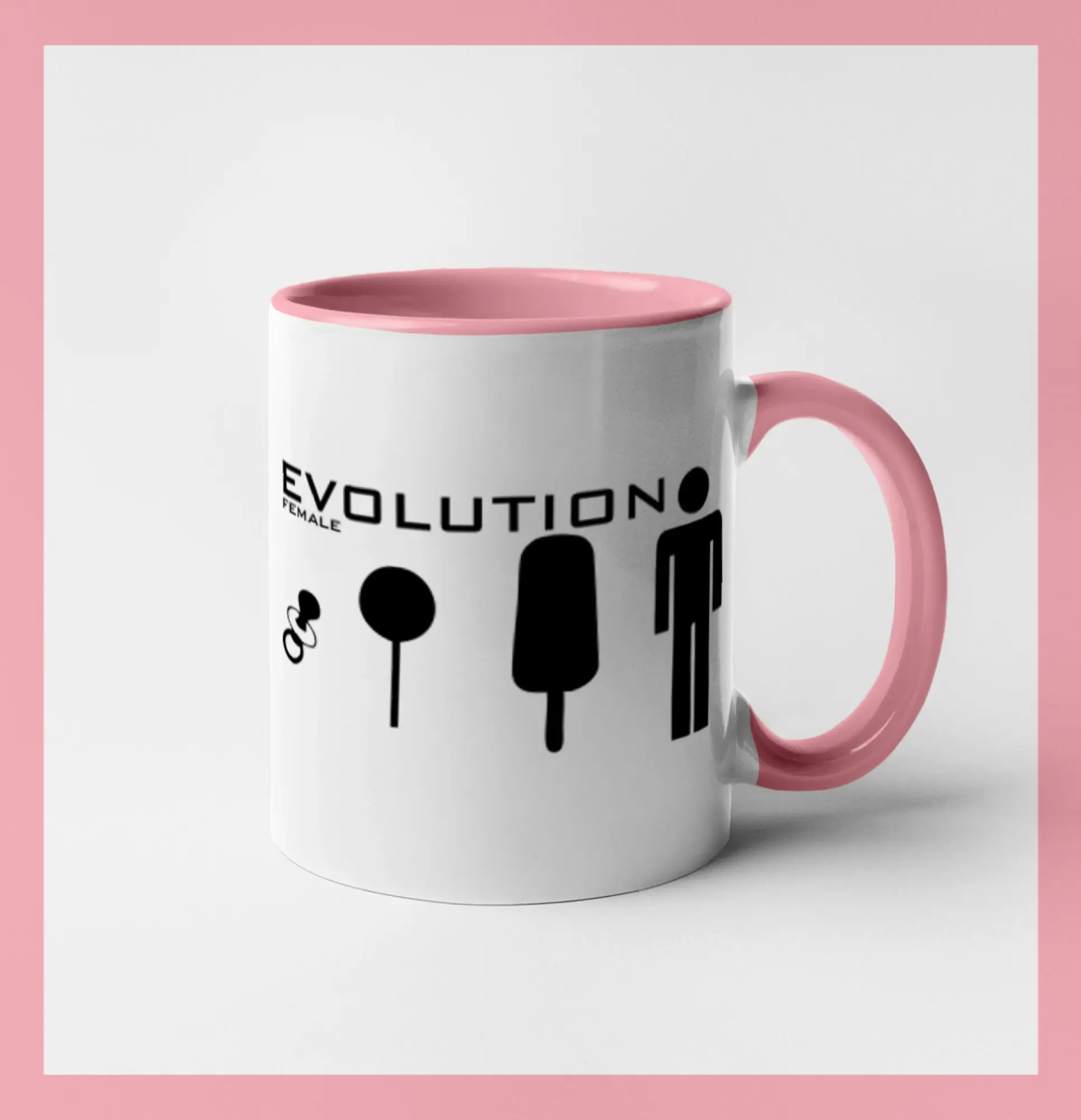 Tričká s potlačou evolúcia - Evolúcia ženy - Hrnček 