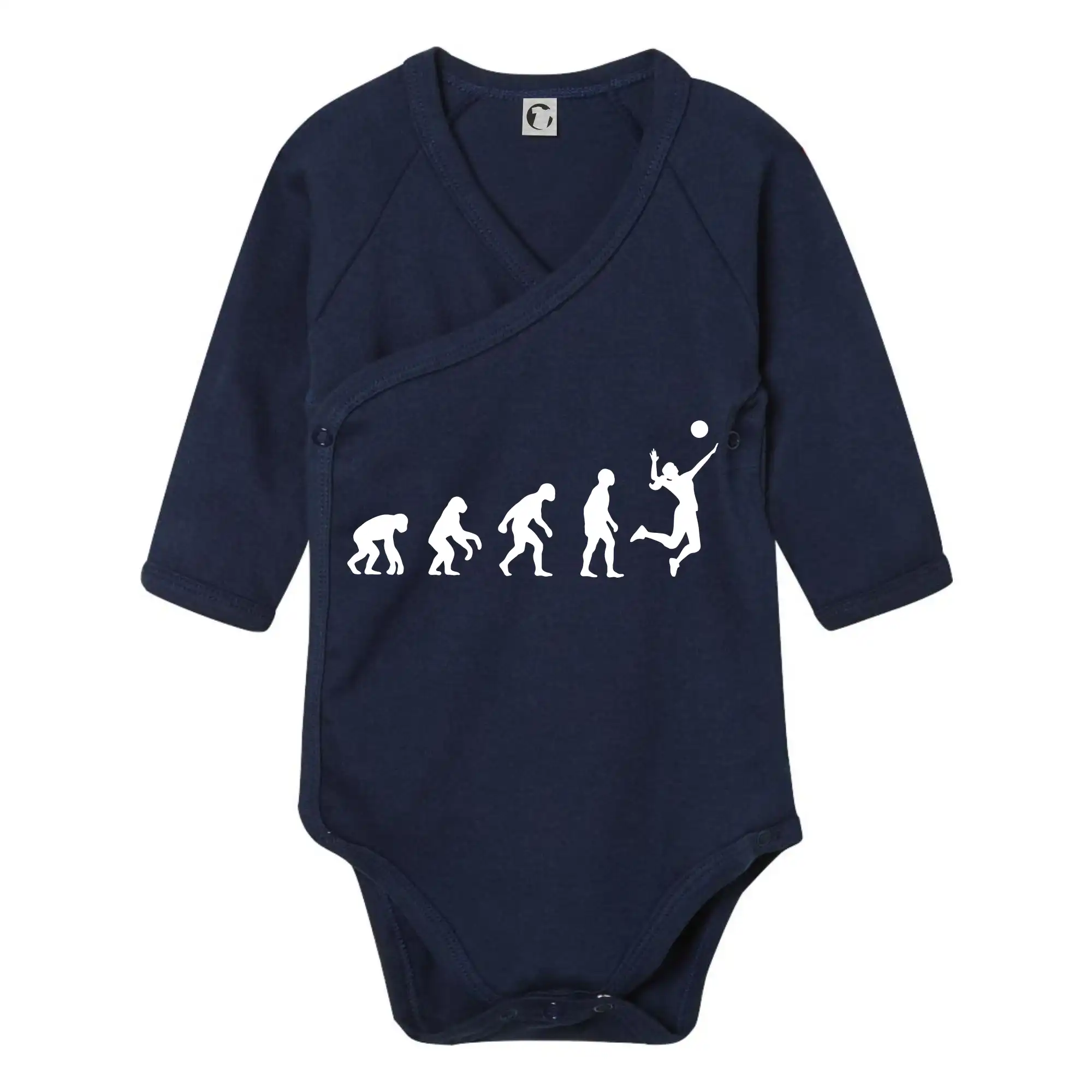 Trička na volejbal - Evolúcia volejbal cop - Body zavinovacie s dlhým rukávom