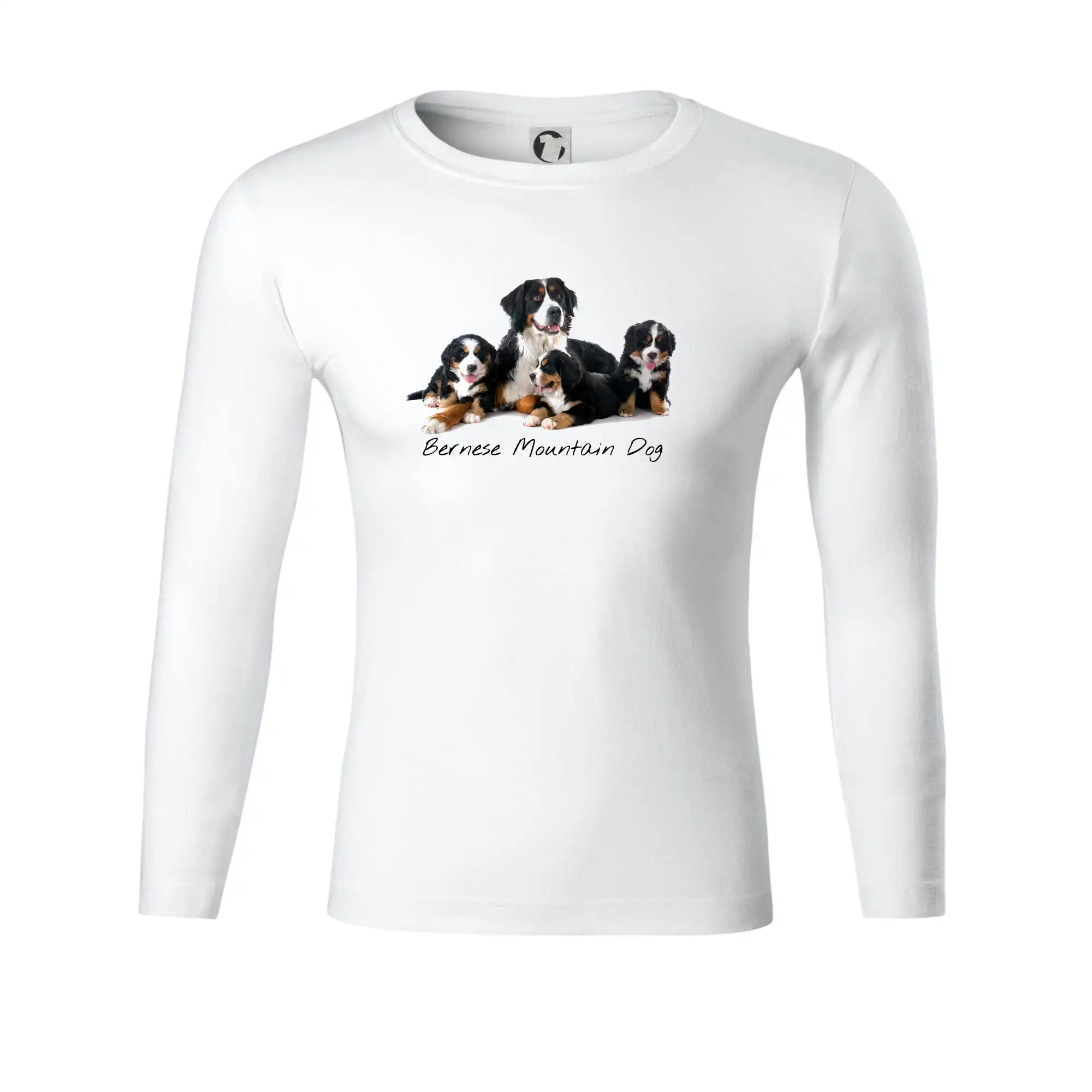 Bernský salašnícky pes na tričku - Bernese mountain dog celá rodina - Tričko Progress s dlhým rukávom