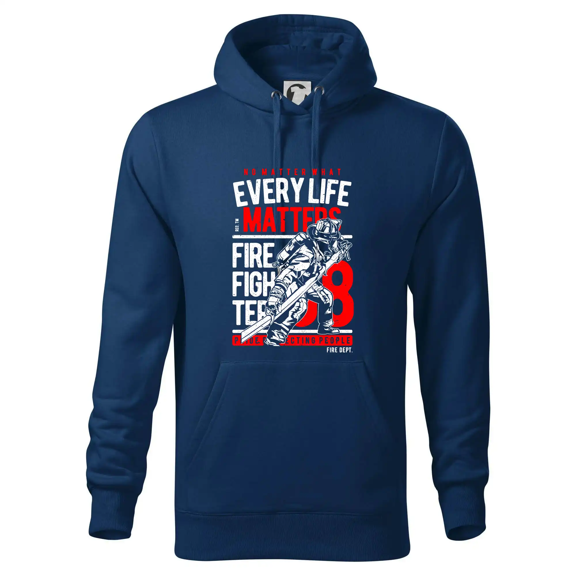 Originálne tričká pre hasičov - Every Life Matters - Mikina pánska Cape s kapucňou