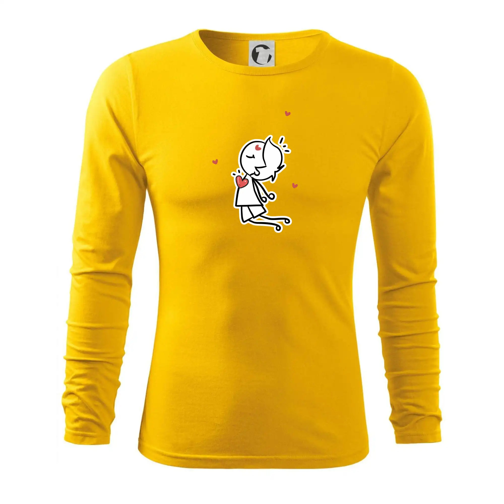 Tričká pre zamilovaných - Párový motív - panáčik a magnet - Tričko s dlhým rukávom FIT-T long sleeve