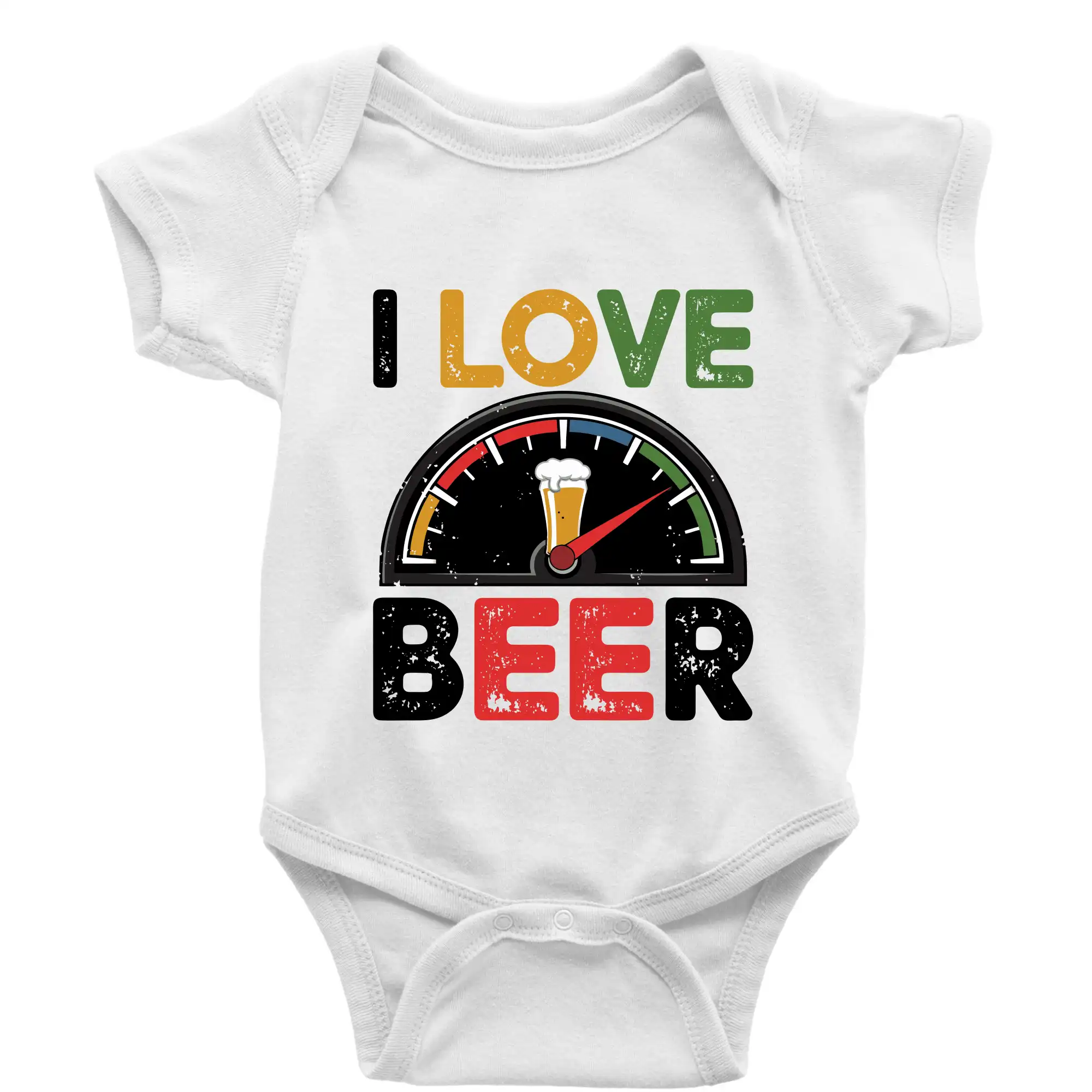 Vtipná tričká pre pivárov - I love beer - palivoměr - Body dojčenské s krátkym rukávom