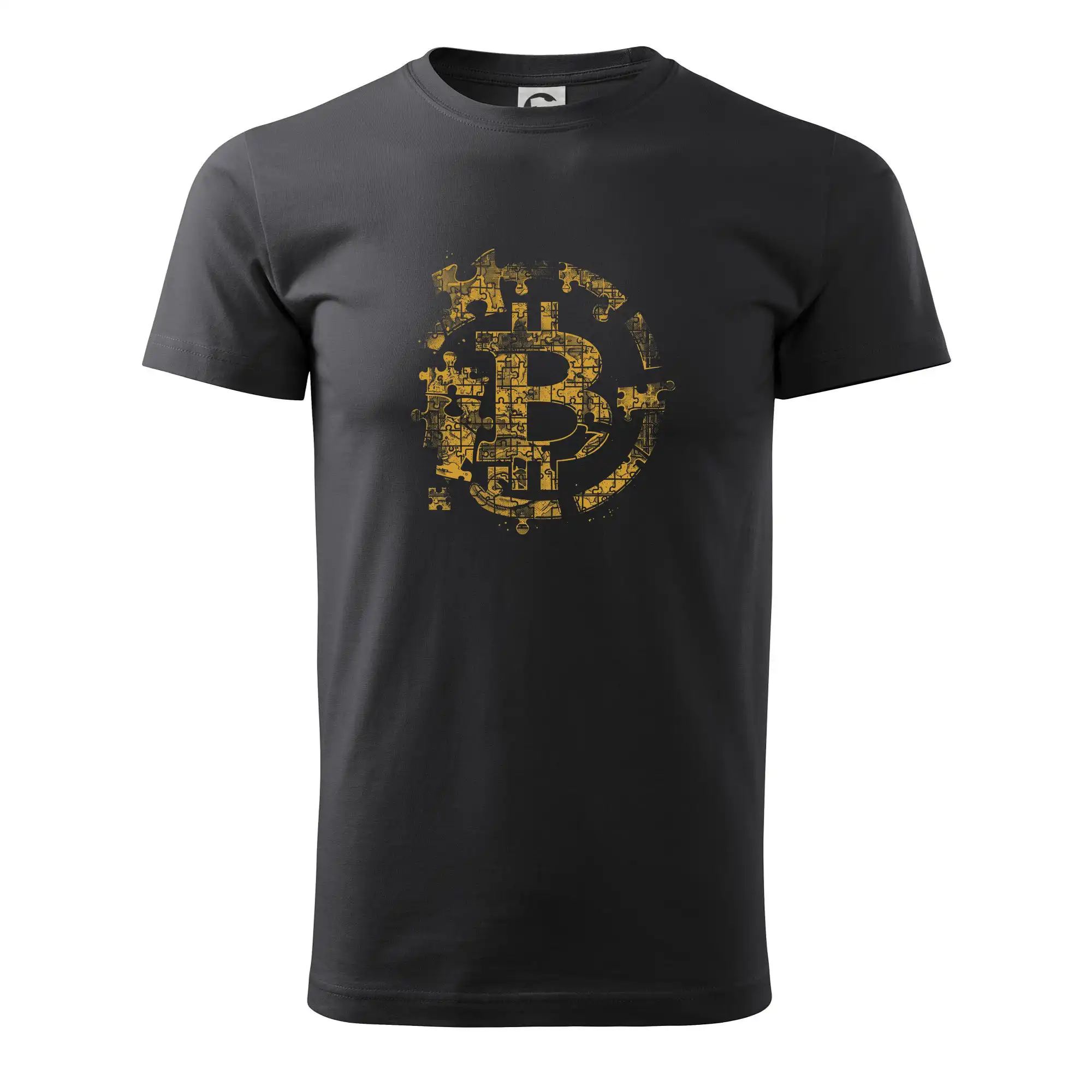 Logo bitcoin puzzle - Pánske tričko nižšej gramáže