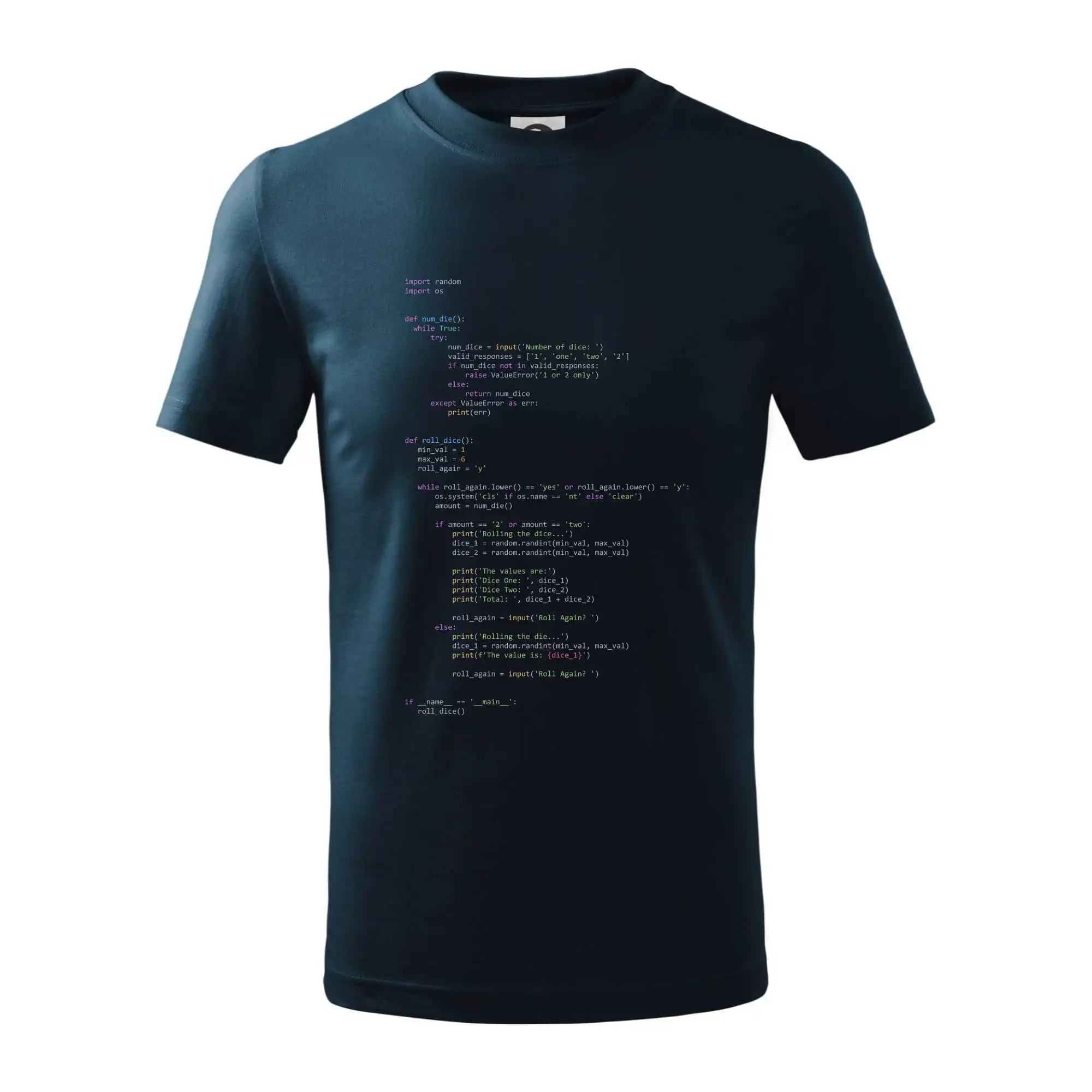 Tričká pre ajťákov - Python Generátor hodu kockou - Tričko detské bavlnené