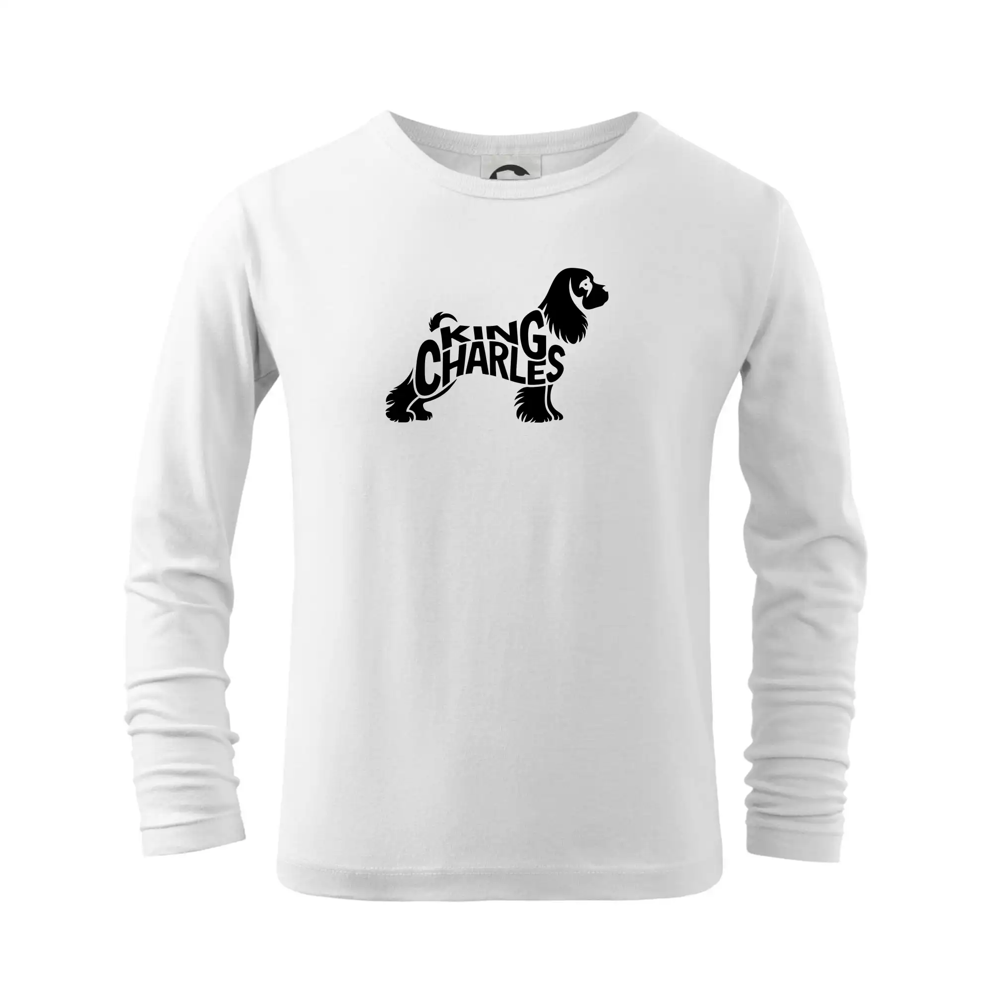 Ostatné psie plemená - Kavalier king Charles španiel nápis v tele - Tričko detské Long Sleeve