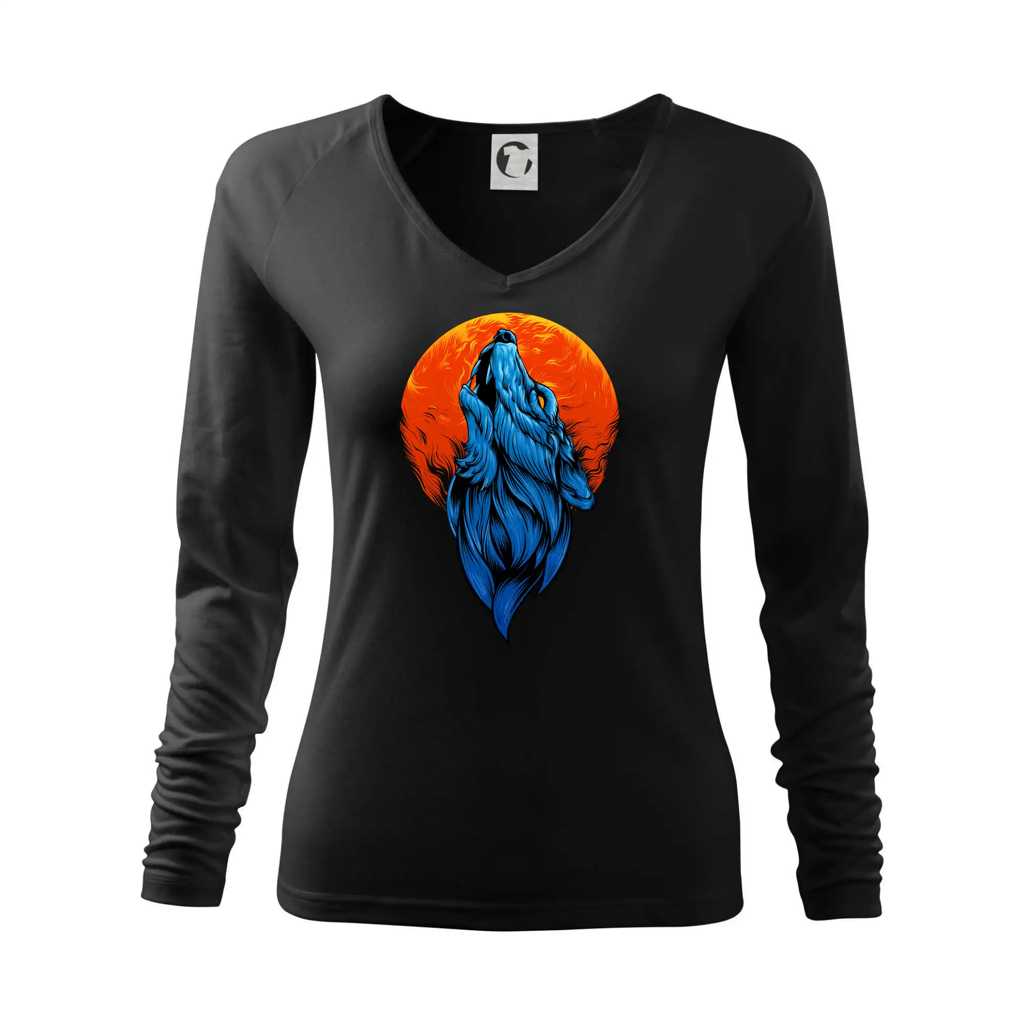 Tričká s vlkom - Vlk a spln mesiaca - Tričko dámske Elegance