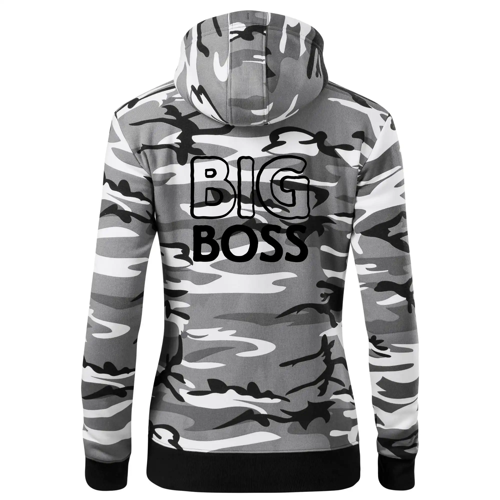 Detské tričká, mikiny a body s originálnymi potlačami | Veselé motívy pre chlapcov aj dievčatá - Big boss mini boss - Mikina dámska trendy zipper s kapucňou