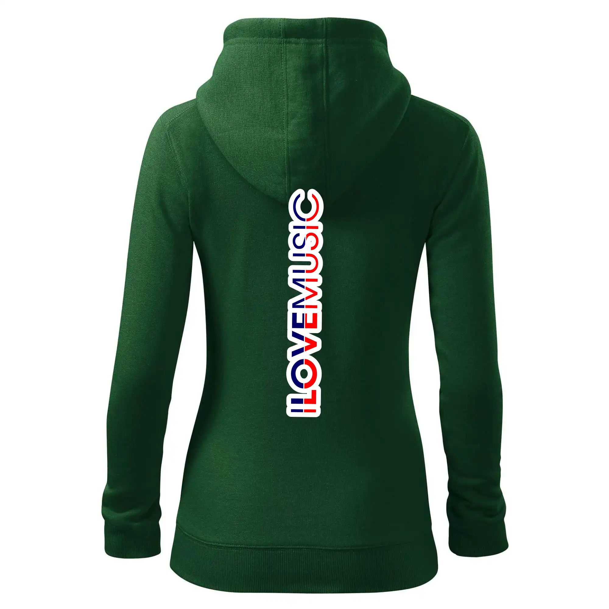 Aj love music na výšku - Mikina dámska trendy zipper s kapucňou
