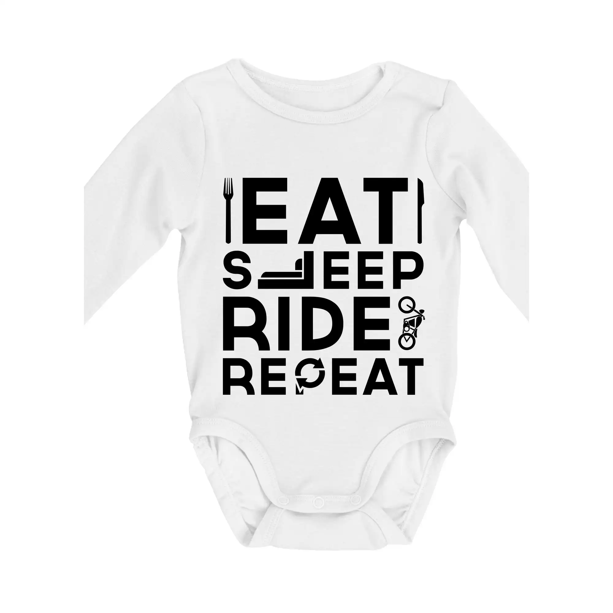 Eat sleep repeat - Eat sleep ride moto - Body dojčenské s dlhým rukávom