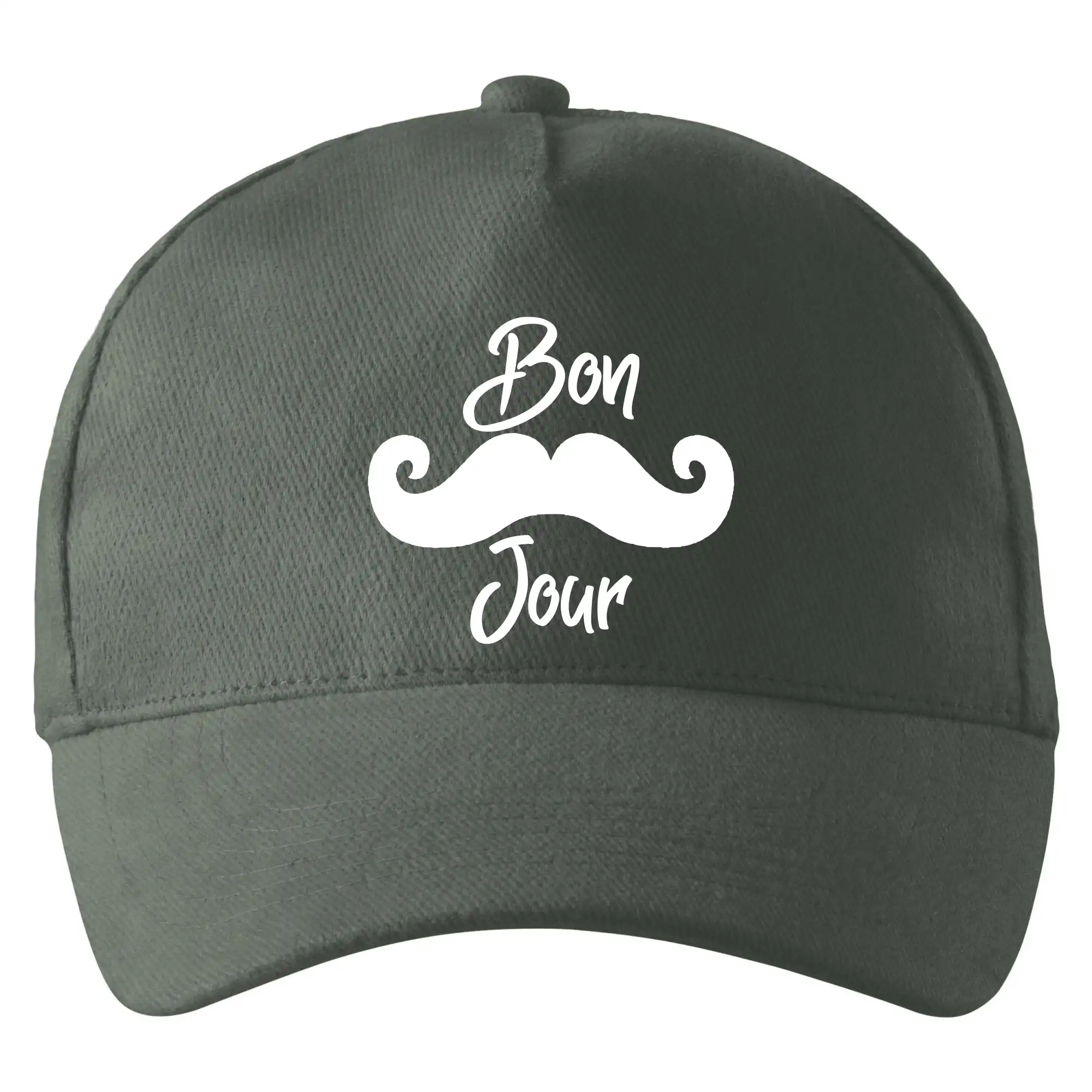 Tričká s fúzikmi - Mustache Bon Jour - Šiltovka so zahnutým šiltom a mosaznou sponou