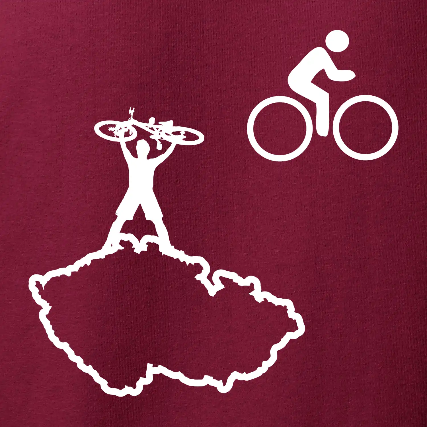 Mapa ČR + kolo na prsu