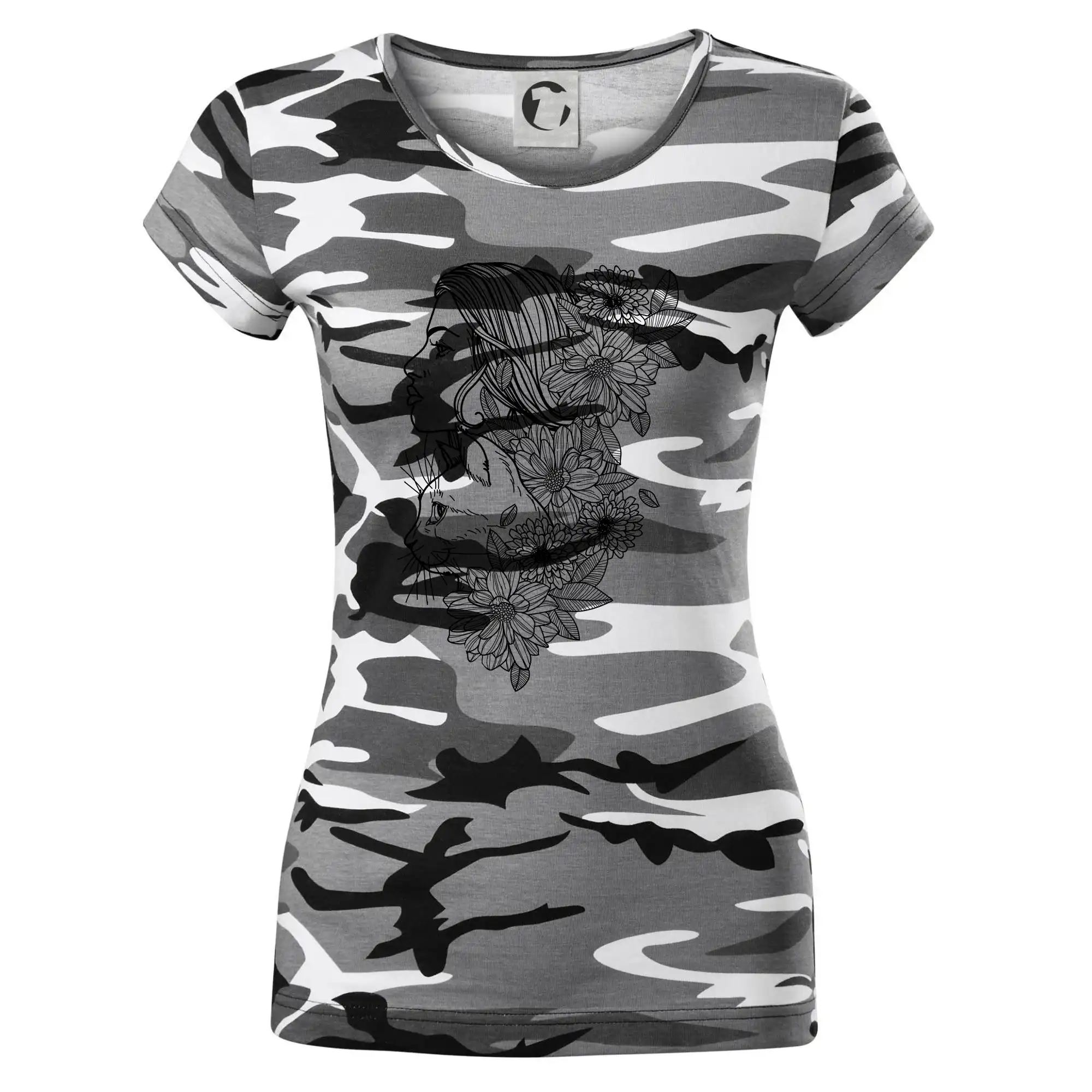 Žena a kočka - kreslená