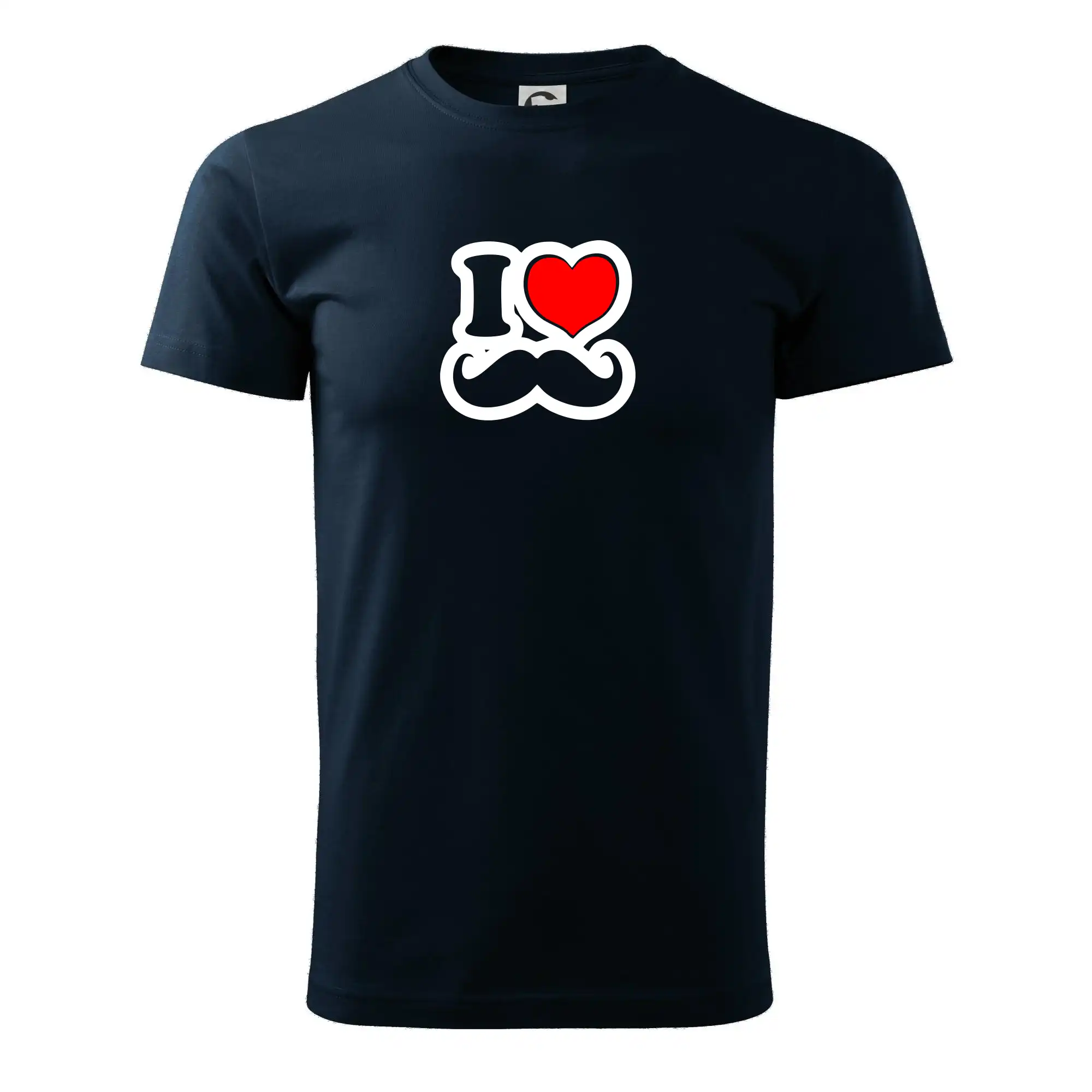 Tričká s fúzikmi - i love mustache - obrys - Tričko extra veľké  (5-8XL)