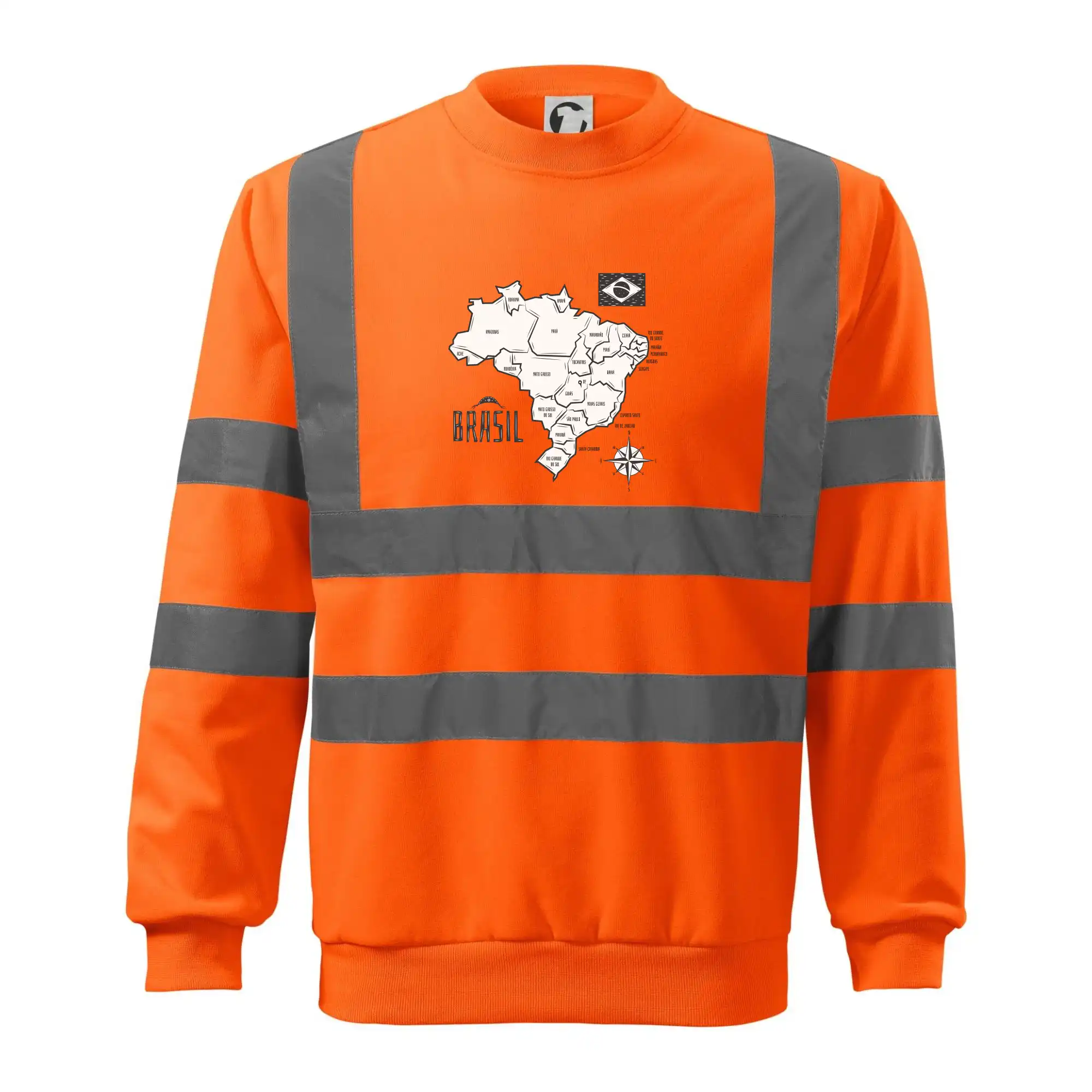 Brazílie mapa s názvy regionů