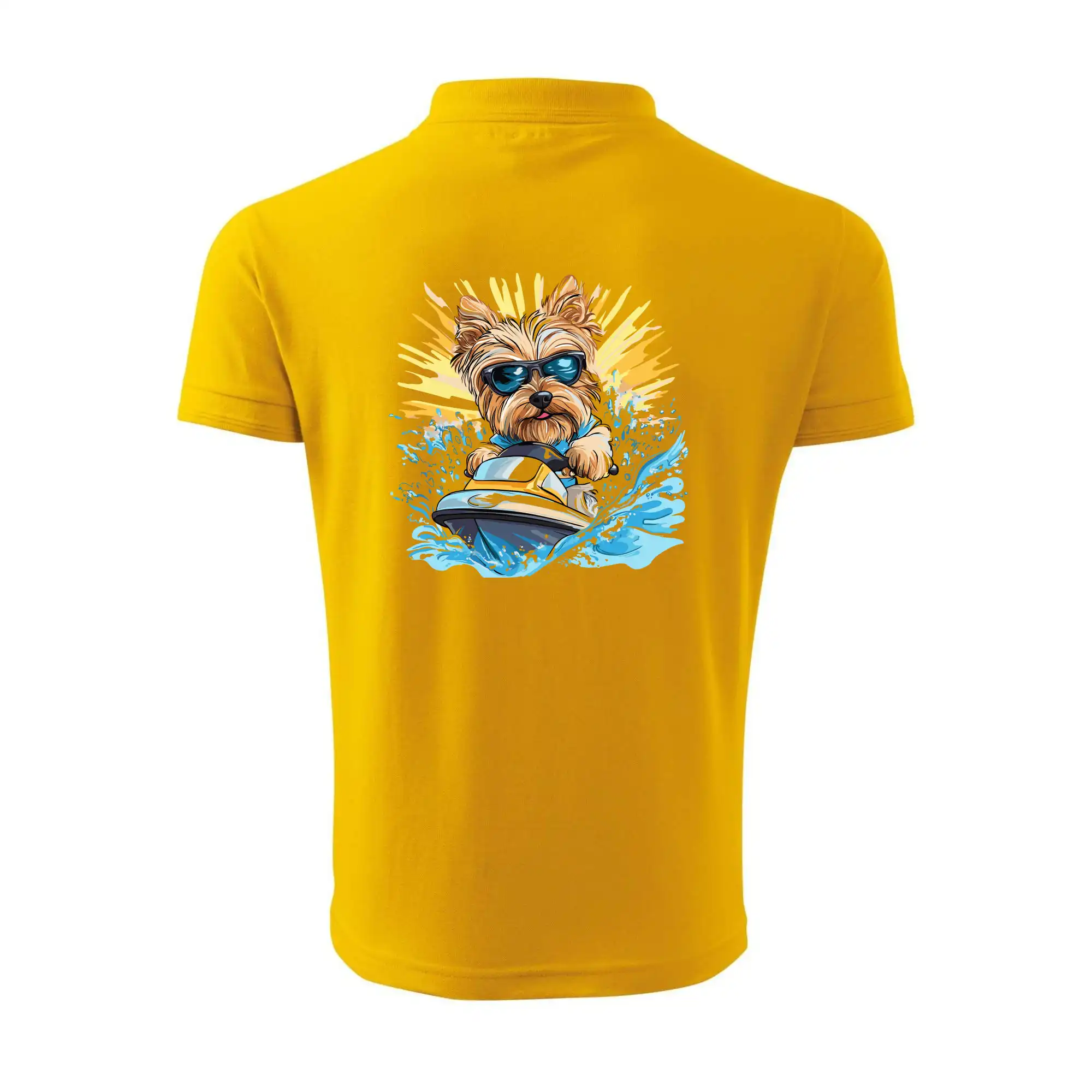 Yorkšírský teriér na vodním skútru