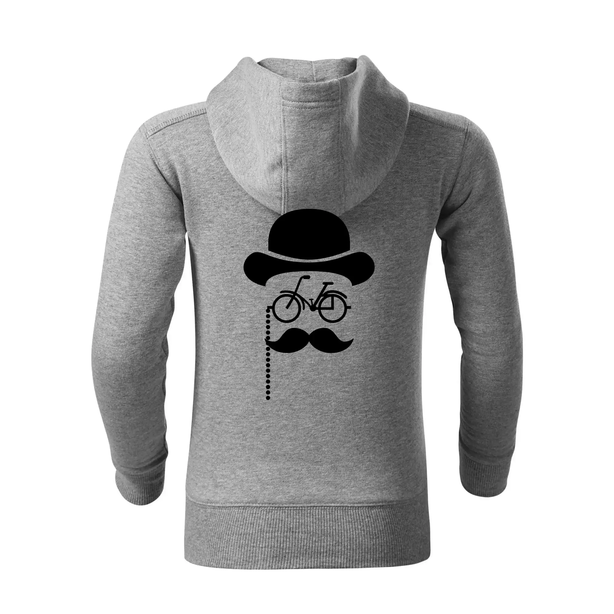 Tričká s fúzikmi - Mustache bicykel - Detská s kapucňou na zips