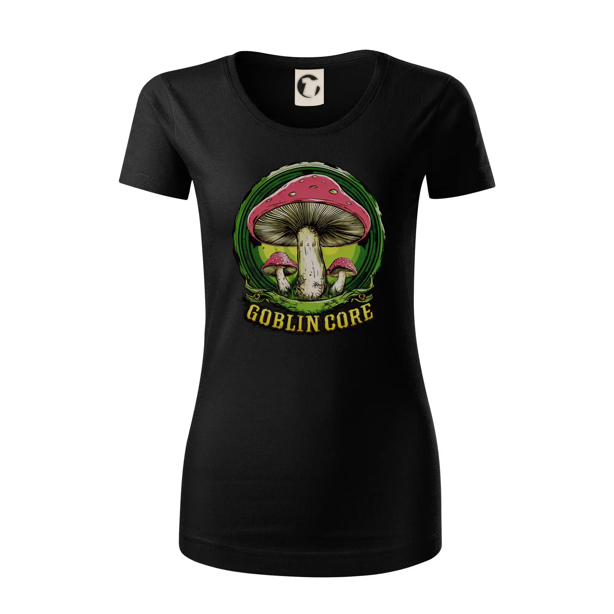 Tričká s motívmi ktoré frčia na internete - Goblincore  red capped mushrooms - Dámske tričko z organickej bavlny Origin (GOTS)