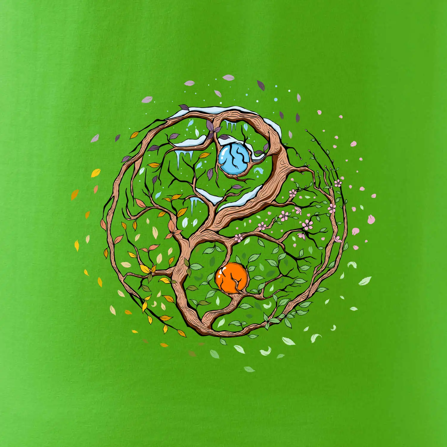 Yin & Yang strom - zima, léto