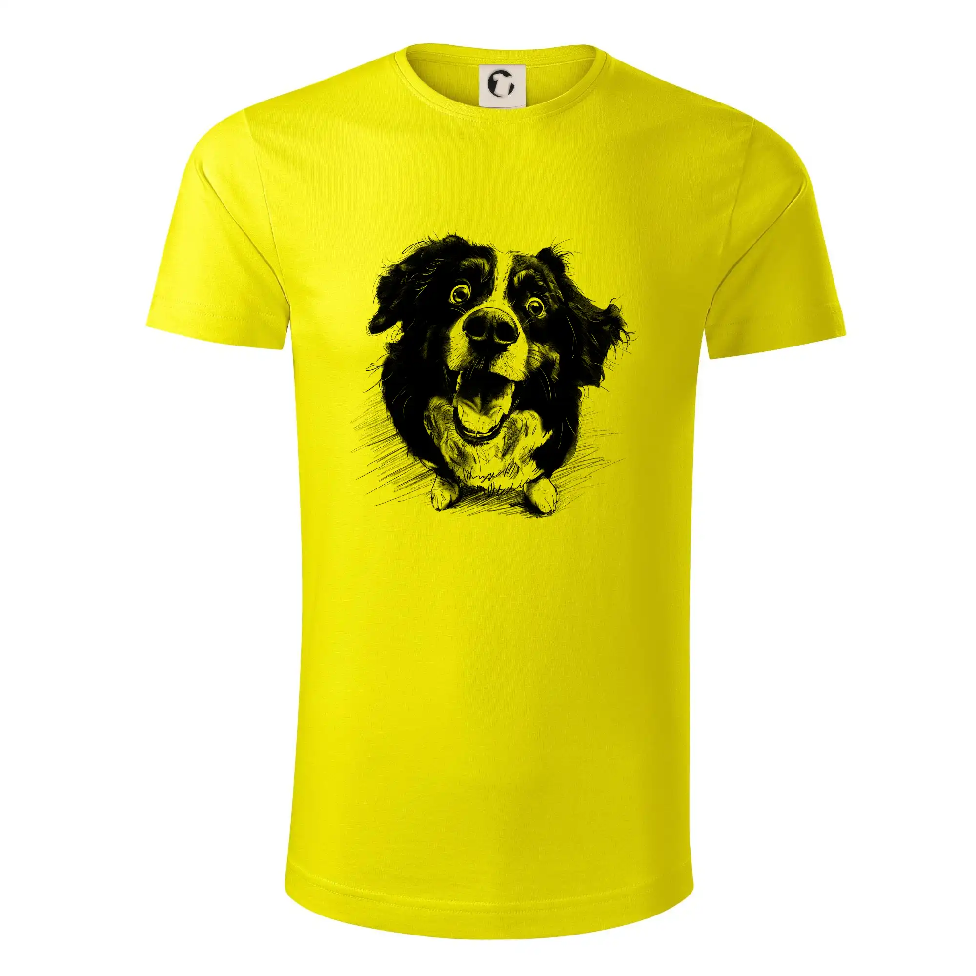 Bernský salašnícky pes na tričku - Čiernobiela karikatúra Bernský salašnícky pes - Tričko z organickej bavlny