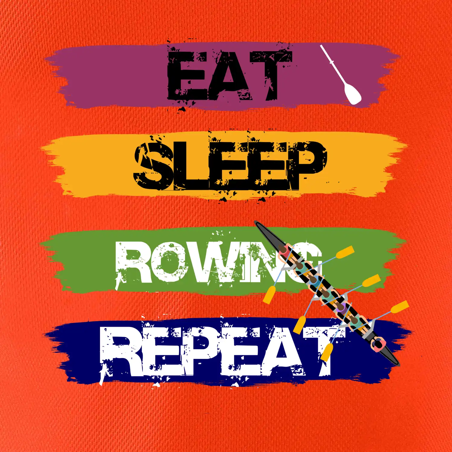 Eat sleep rowing repeat barevné
