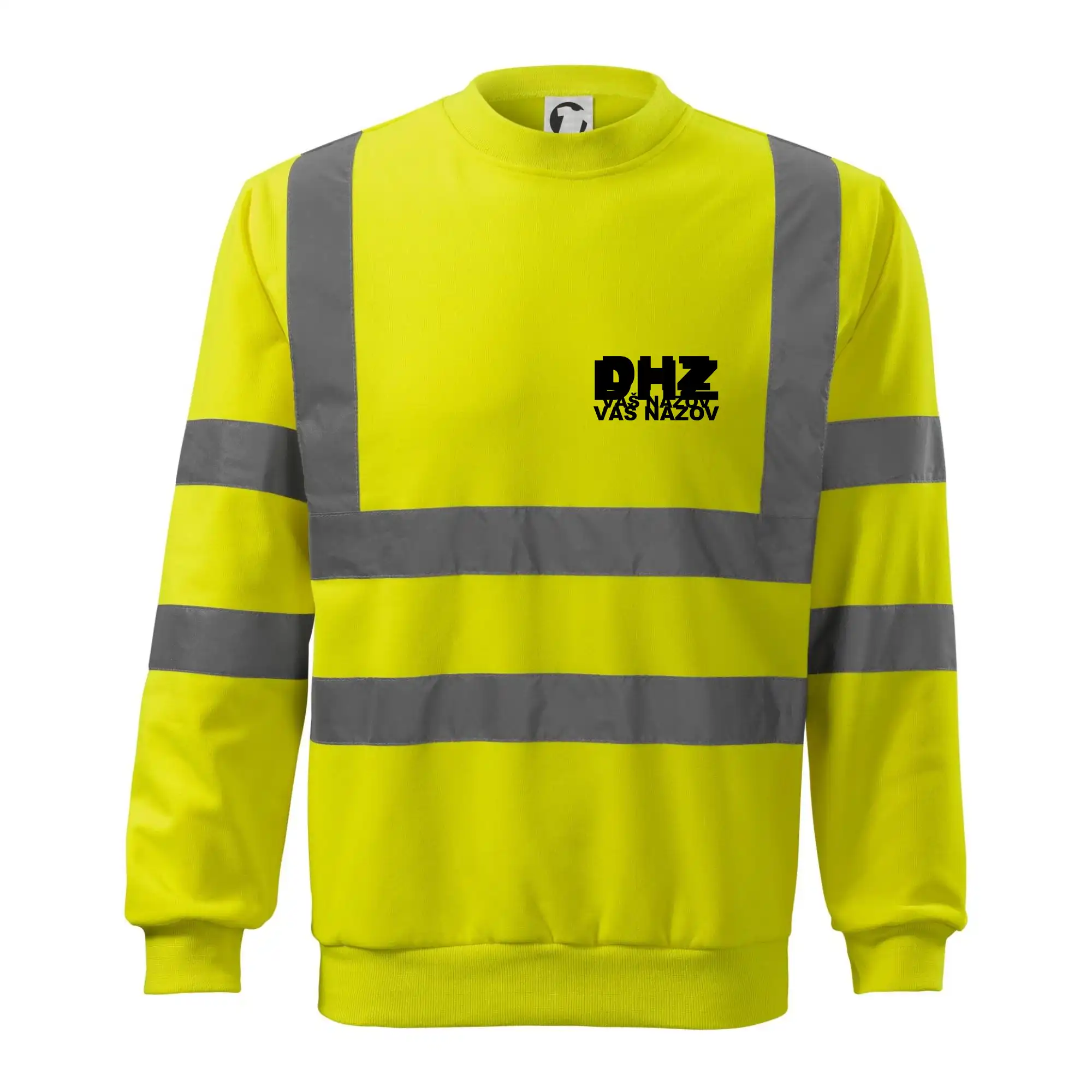 Originálne tričká pre hasičov - DHZ nápis (názov zboru - vlastný nápis) - Reflexná mikina