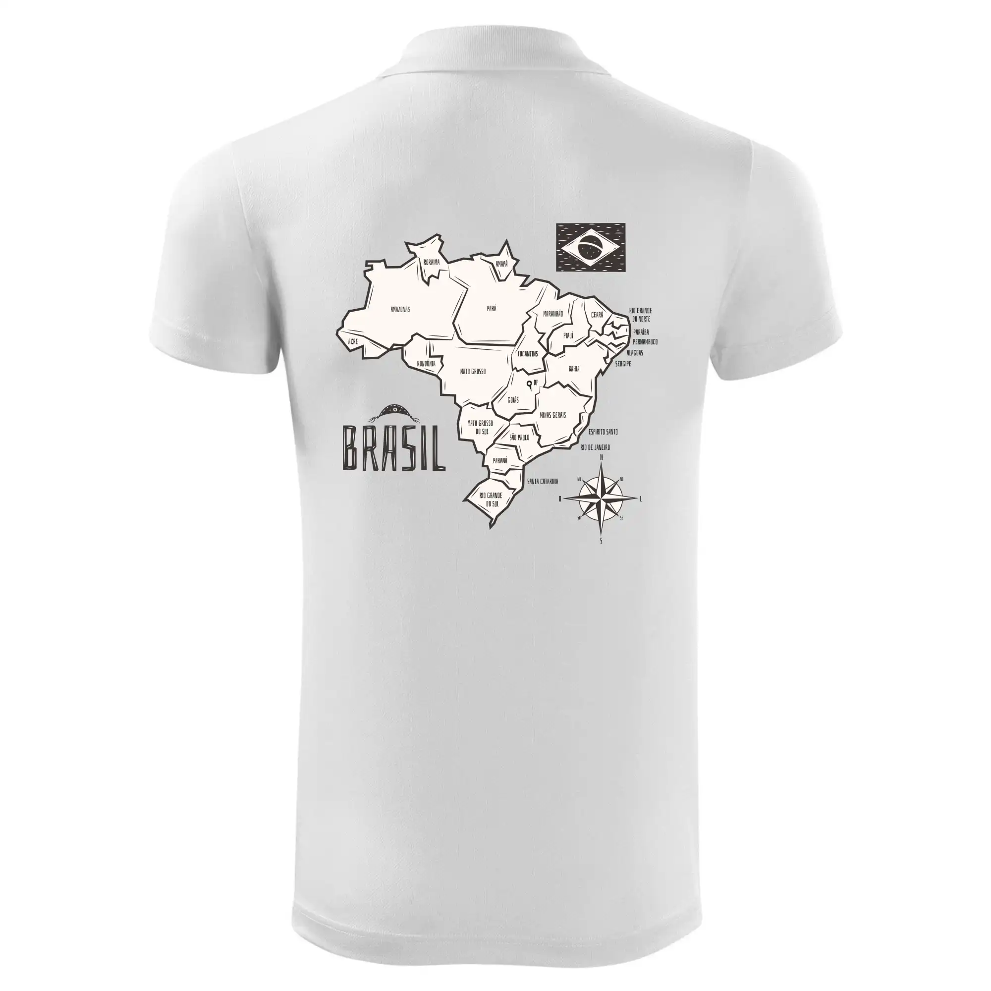 Brazílie mapa s názvy regionů