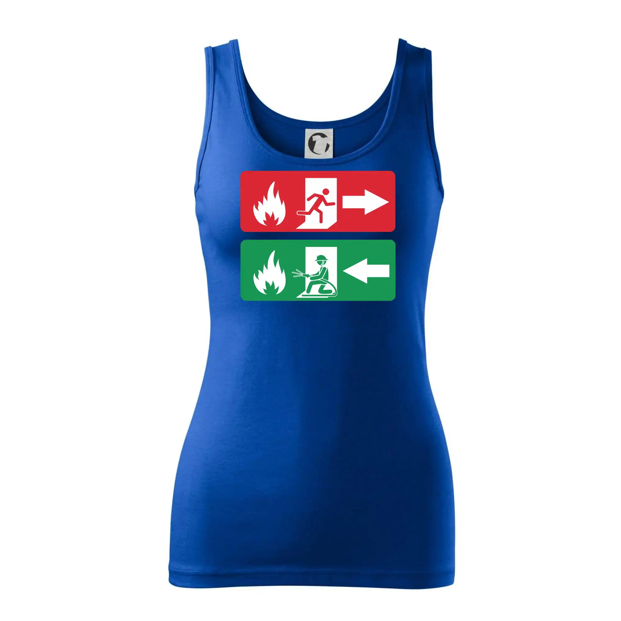 Lidé utíkají, hasiči přibíhají