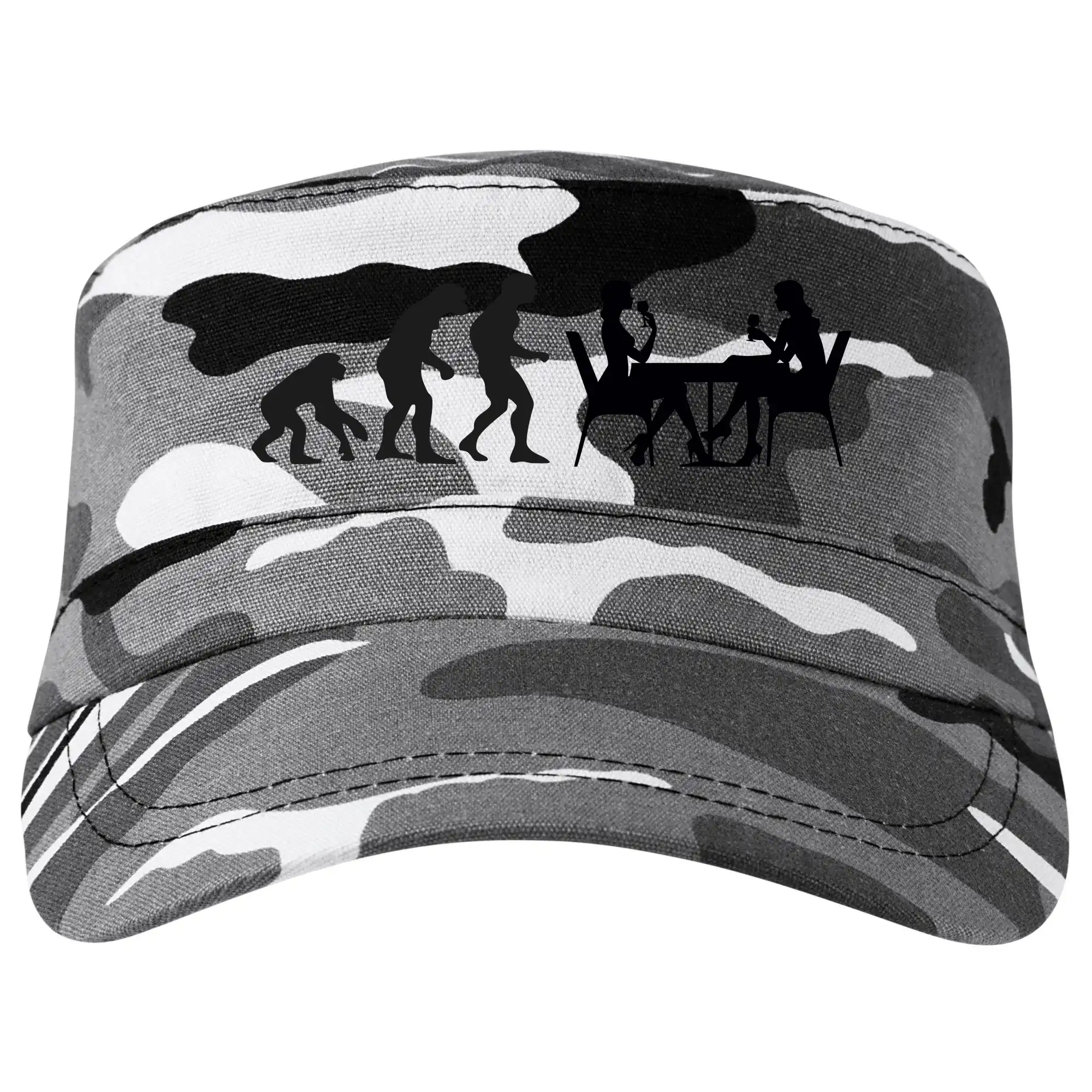 Vtipná tričká s tematikou vína - Evoluce vína ženy - Šiltovka CAMO