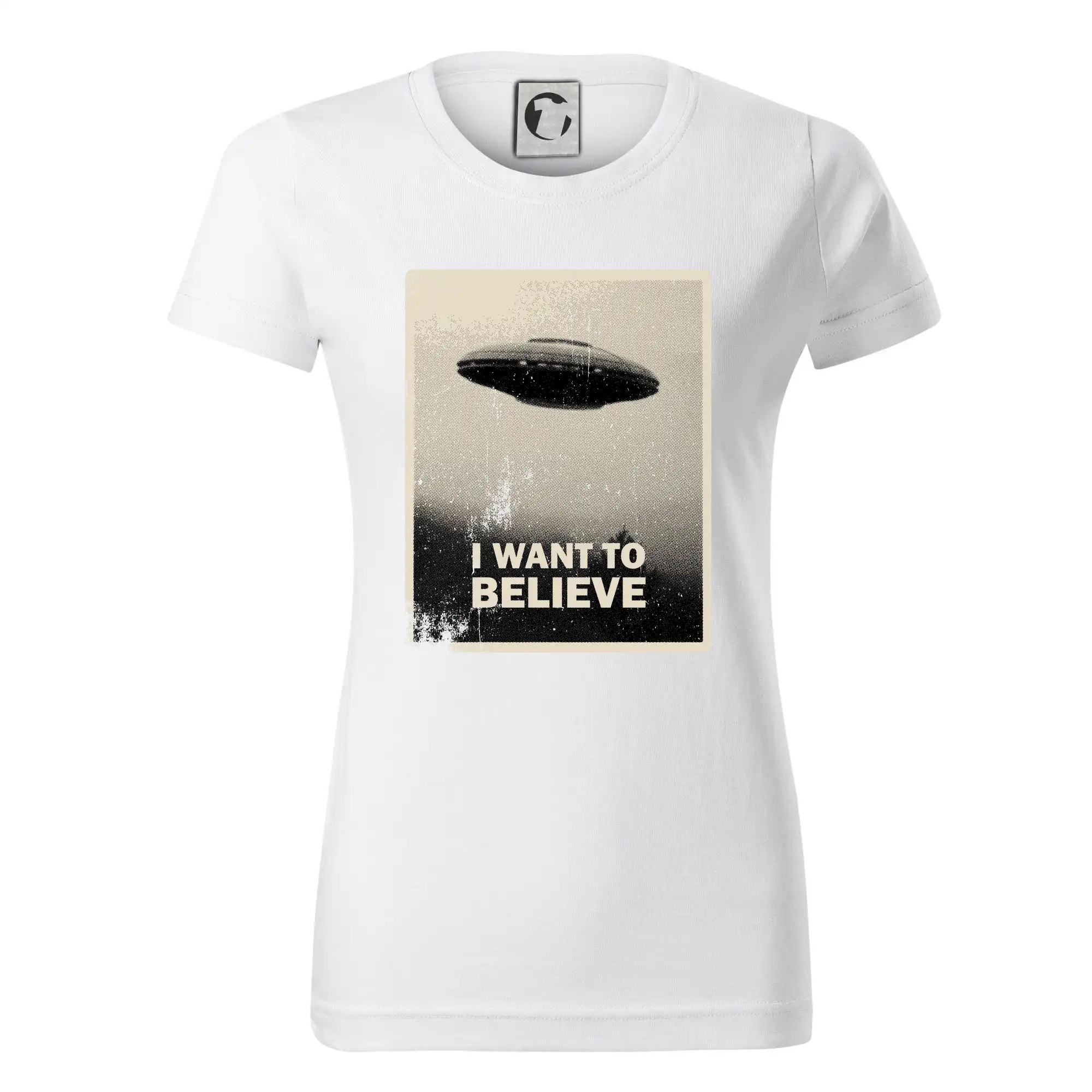 Vesmirne tričká - Poster I Want to Believe - Dámske tričko basic - ľahko voľnejšie a dlhšie
