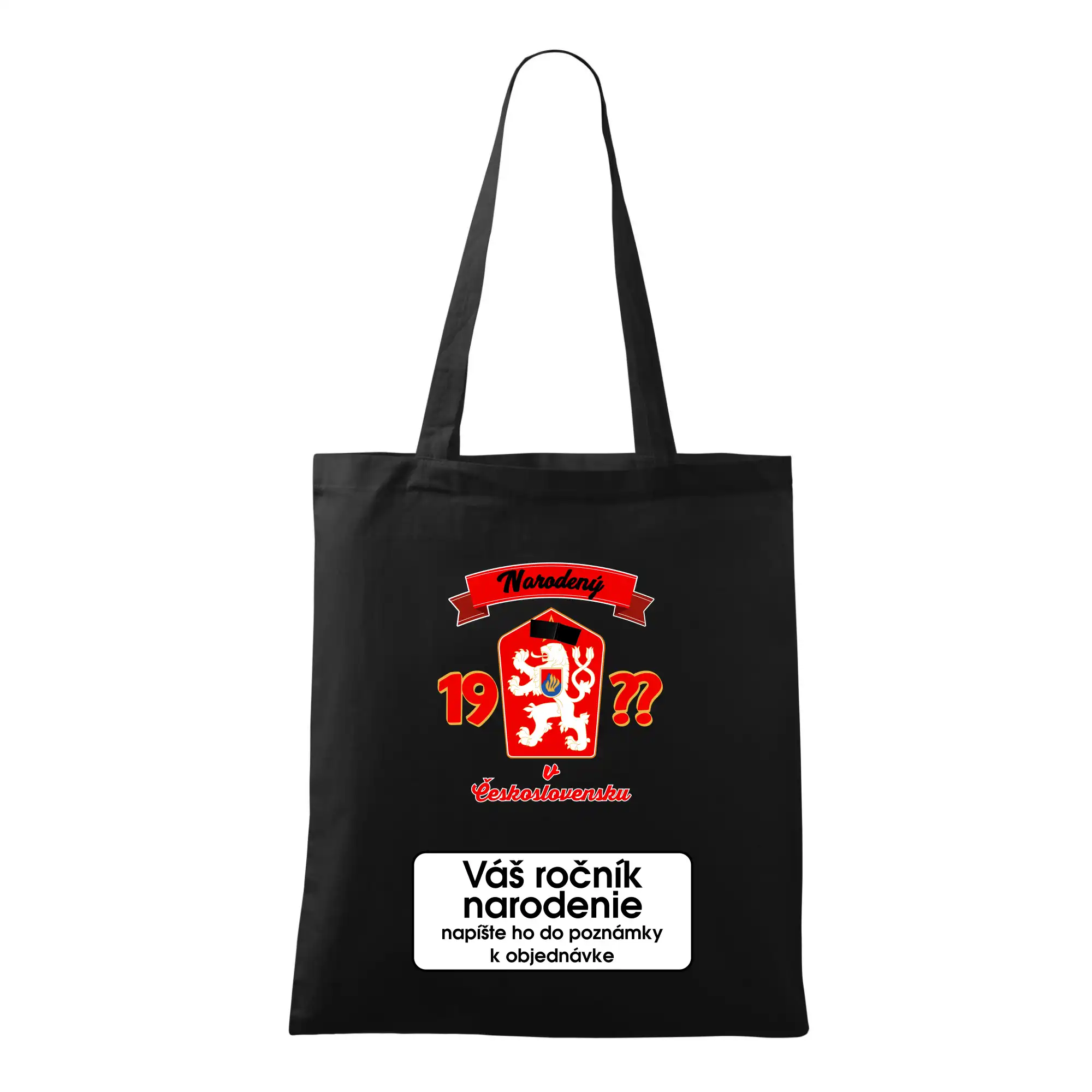 Prelepená hviezda - Narodený v Československu - vlastný ročník - Taška bavlnená