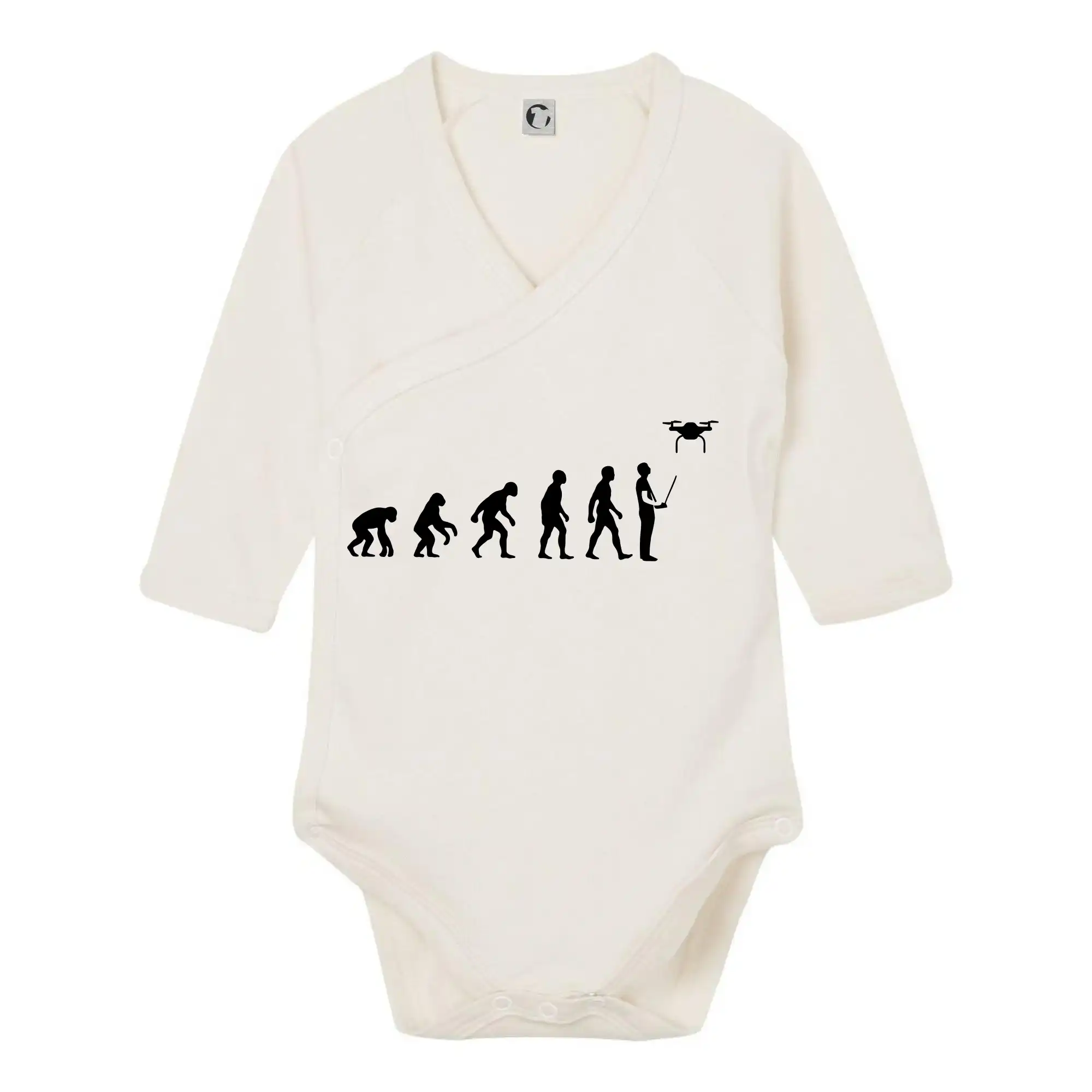 Tričká pre modelára - Dron evolúcia - Body zavinovacie s dlhým rukávom