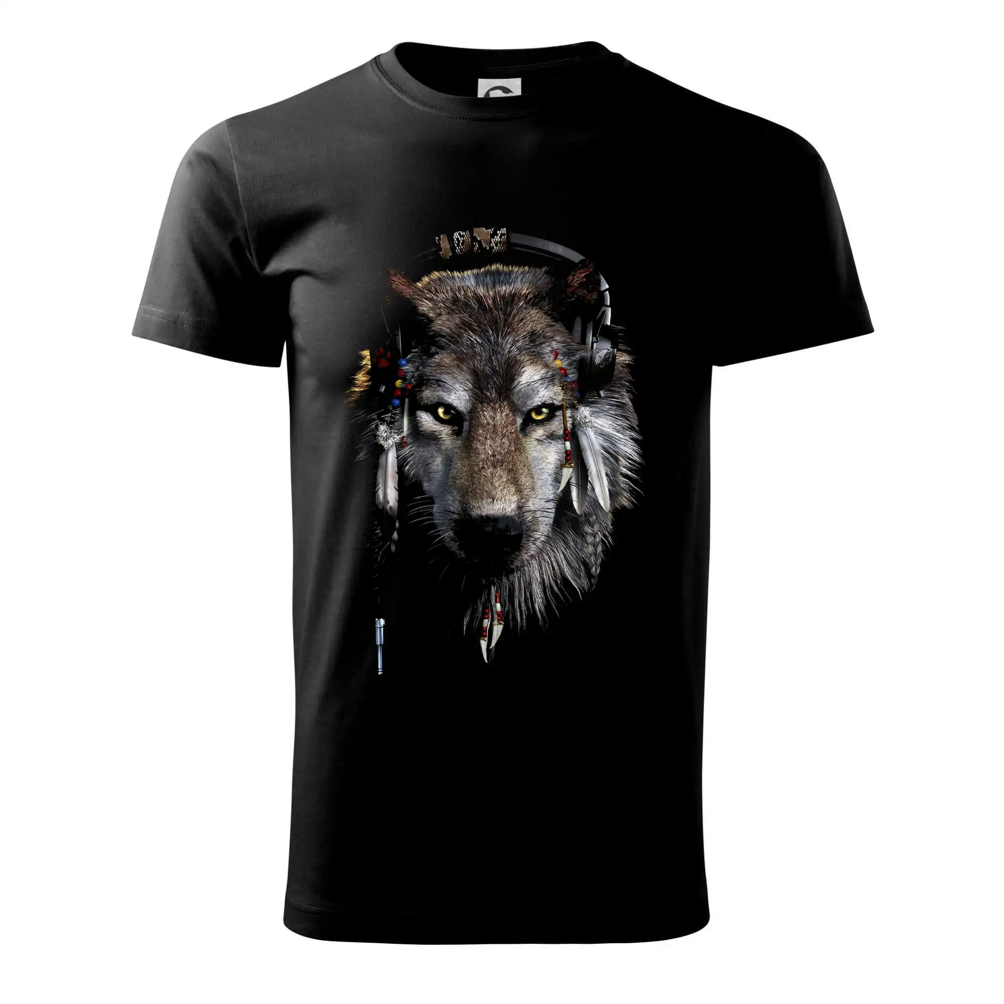 Vlk indián se sluchátky