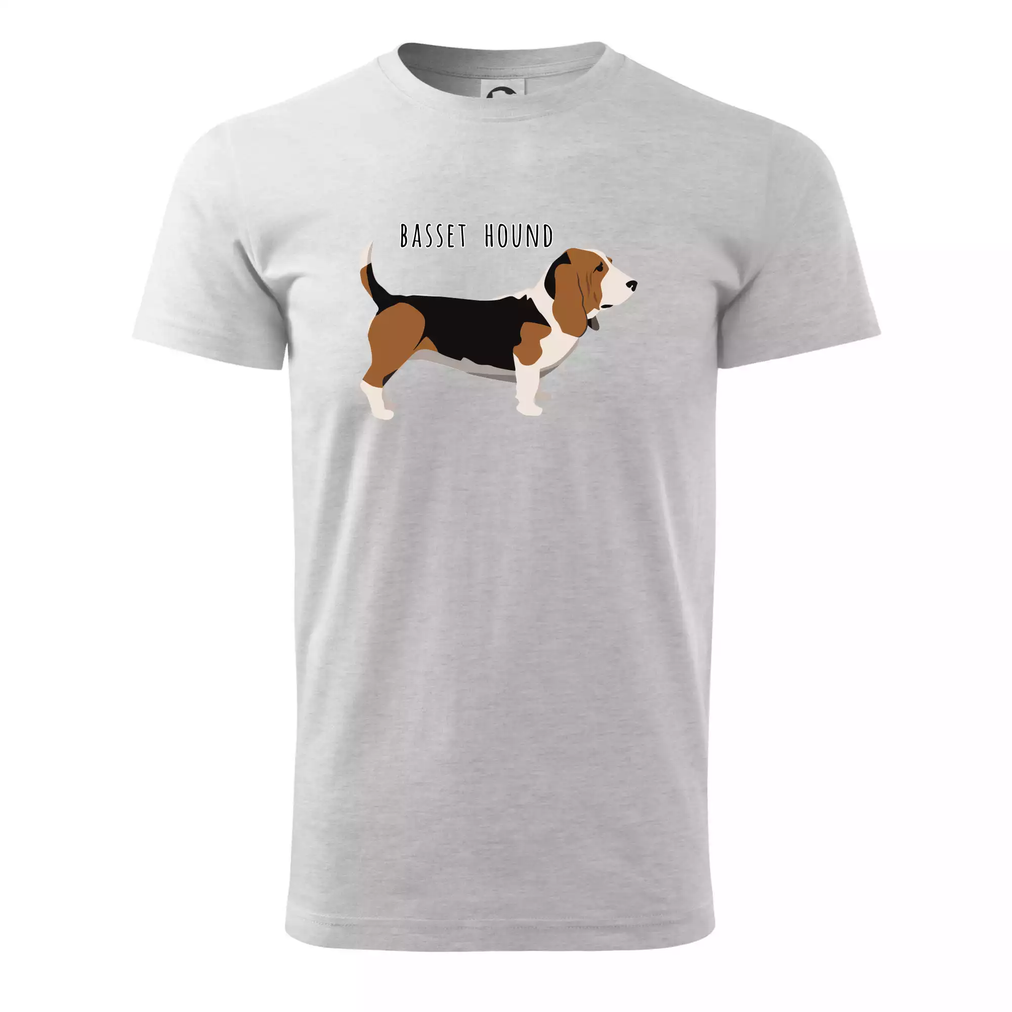 Basset hound pes s nápisem