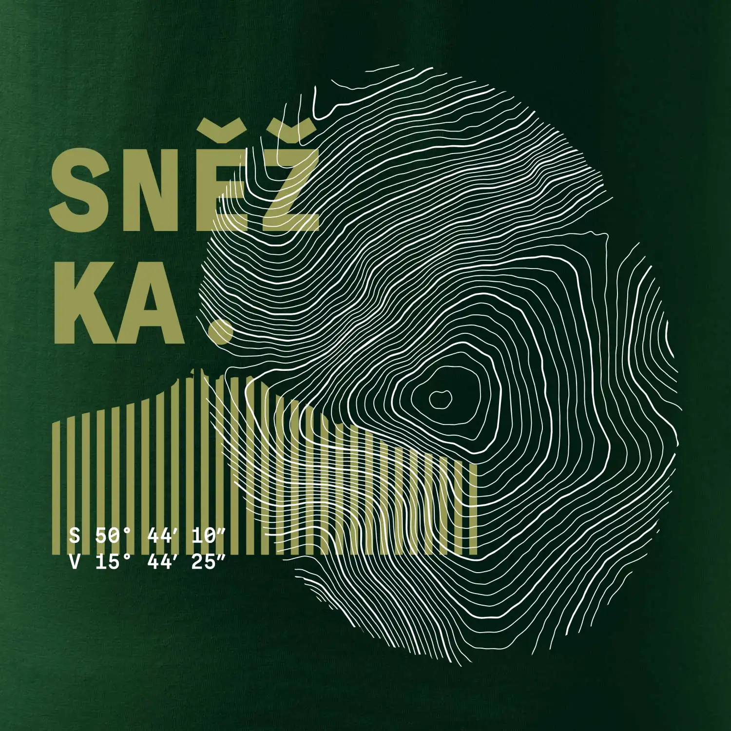 Sněžka - vrstevnice otisk